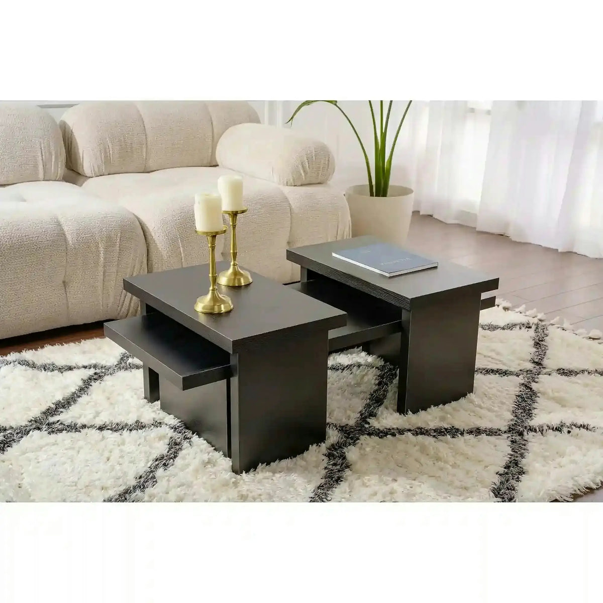 Masuta cafea SANCTUARY, negru, PAL, 110x45x30 cm