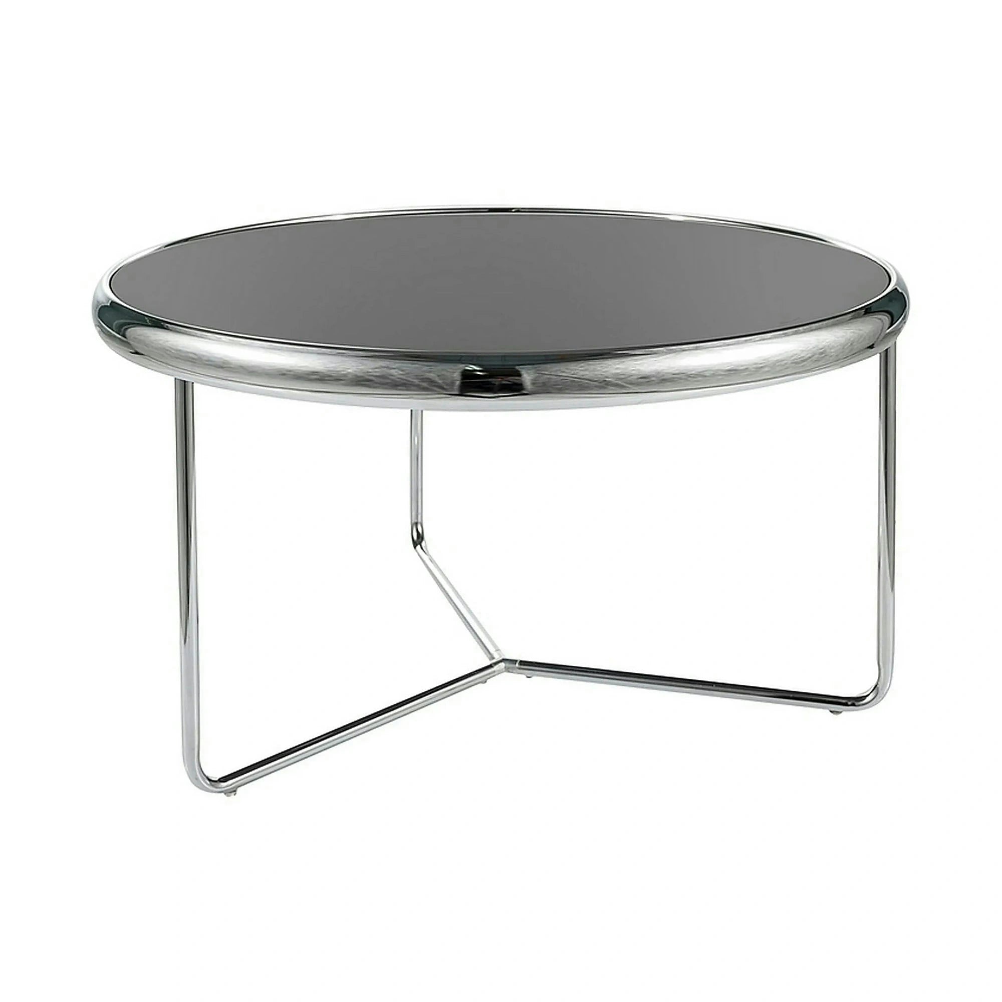 Masuta cafea SCARLET, negru/argintiu, sticla securizata/metal, 74x40 cm