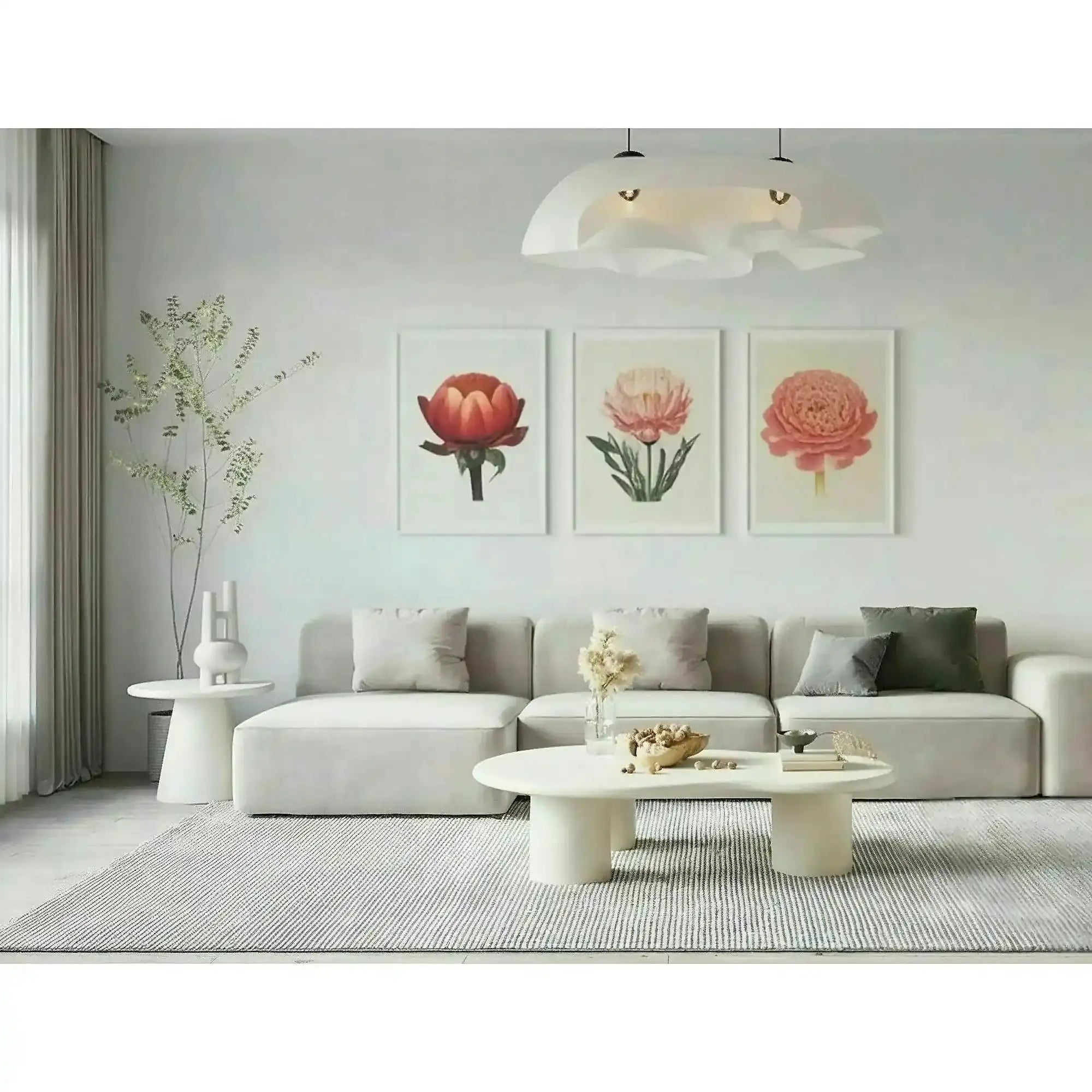 Măsuță cafea SELENA, ecru, MDF/microciment, 130x80x35 cm