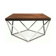 Masuta cafea SILVER A, nuc/argintiu, 80x80x45 cm