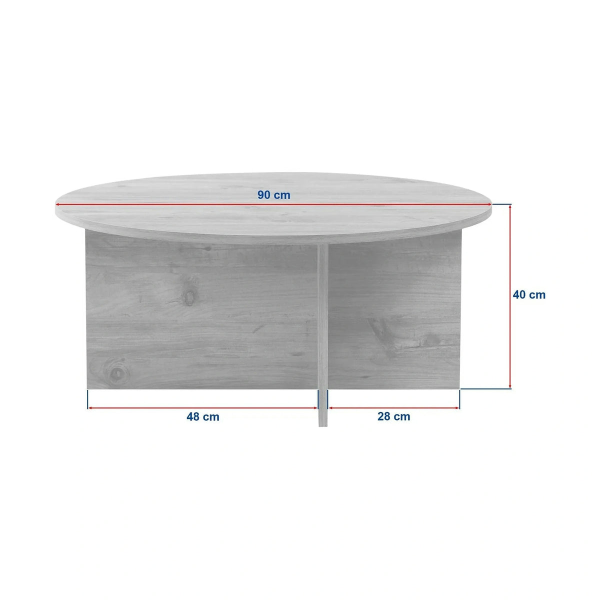 Masuta cafea SOLEIL, bej cu efect de piatra travertin, PAL melaminat, 90x90x40 cm