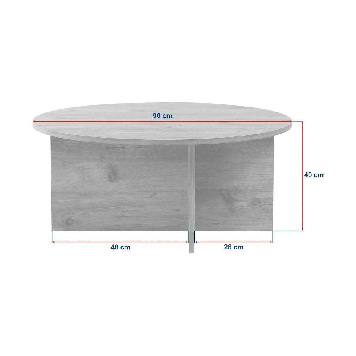 Masuta cafea SOLEIL, bej cu efect de piatra travertin, PAL melaminat, 90x90x40 cm