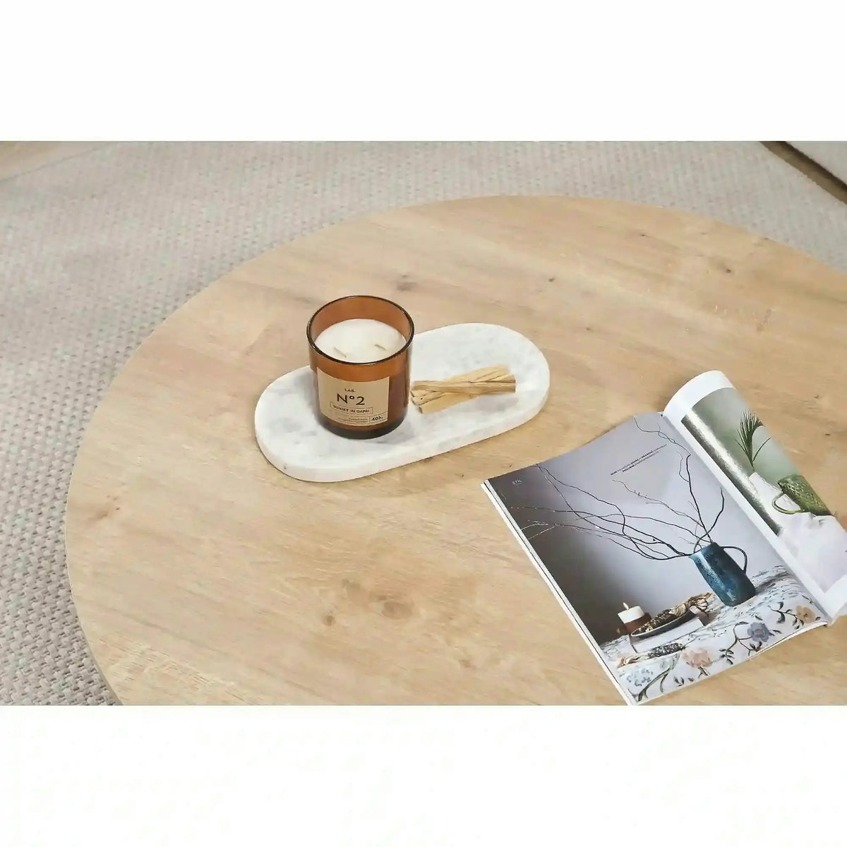 Masuta cafea SOLEIL, stejar, PAL melaminat, 90x90x40 cm