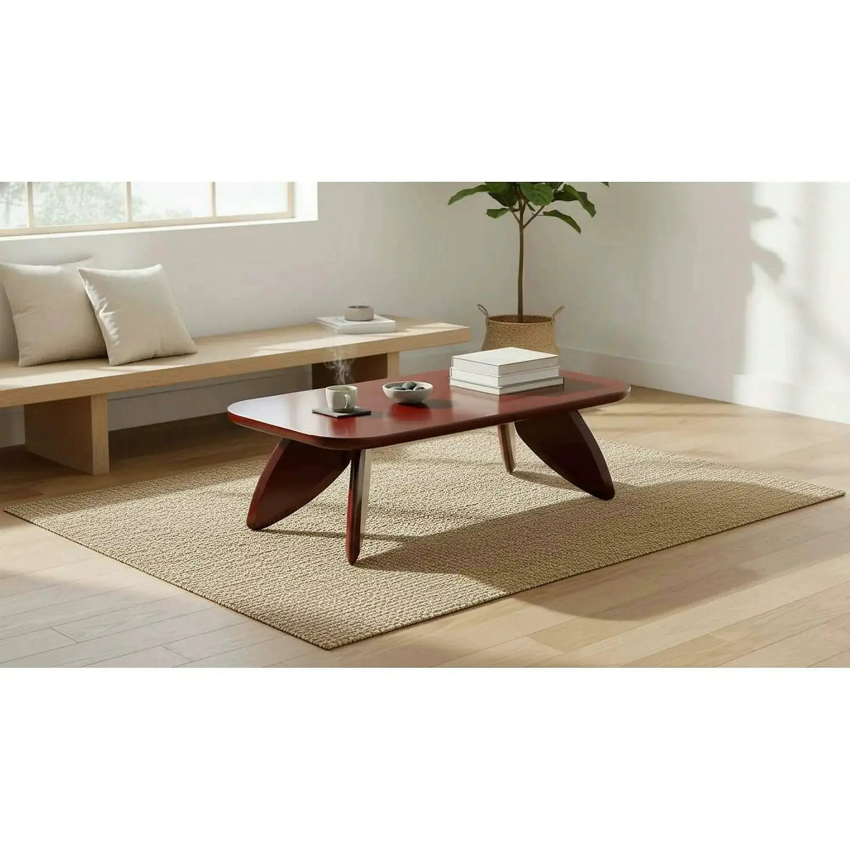 Masuta cafea SORAYA, visiniu, 120x60x36 cm