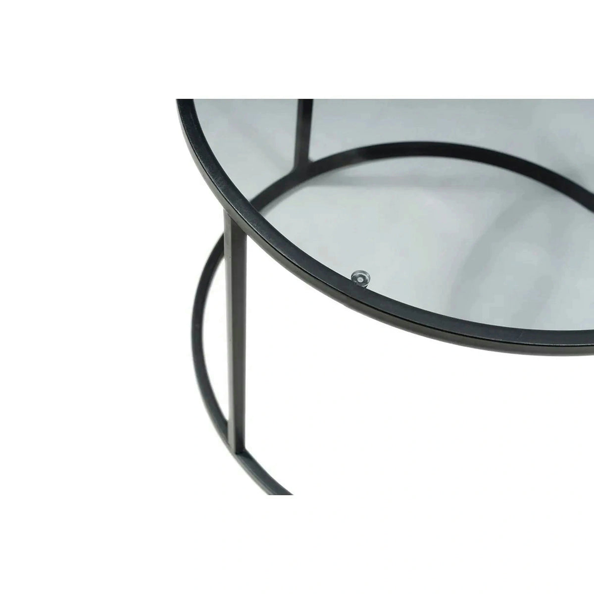 Masuta cafea STARTIS, transparent/negru, sticla/metal, 60x60x45 cm