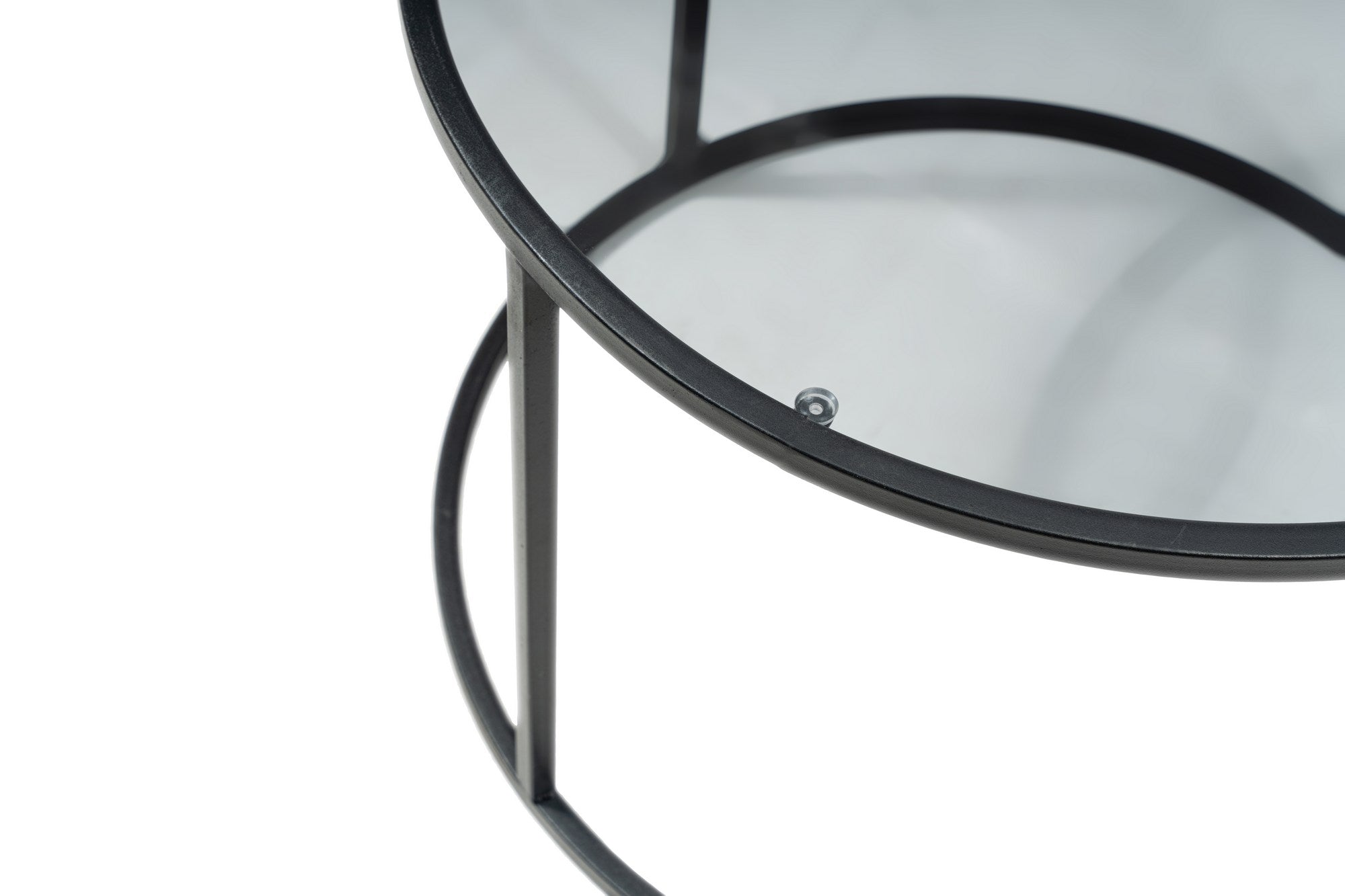 Masuta cafea STARTIS, transparent/negru, sticla/metal, 60x60x45 cm