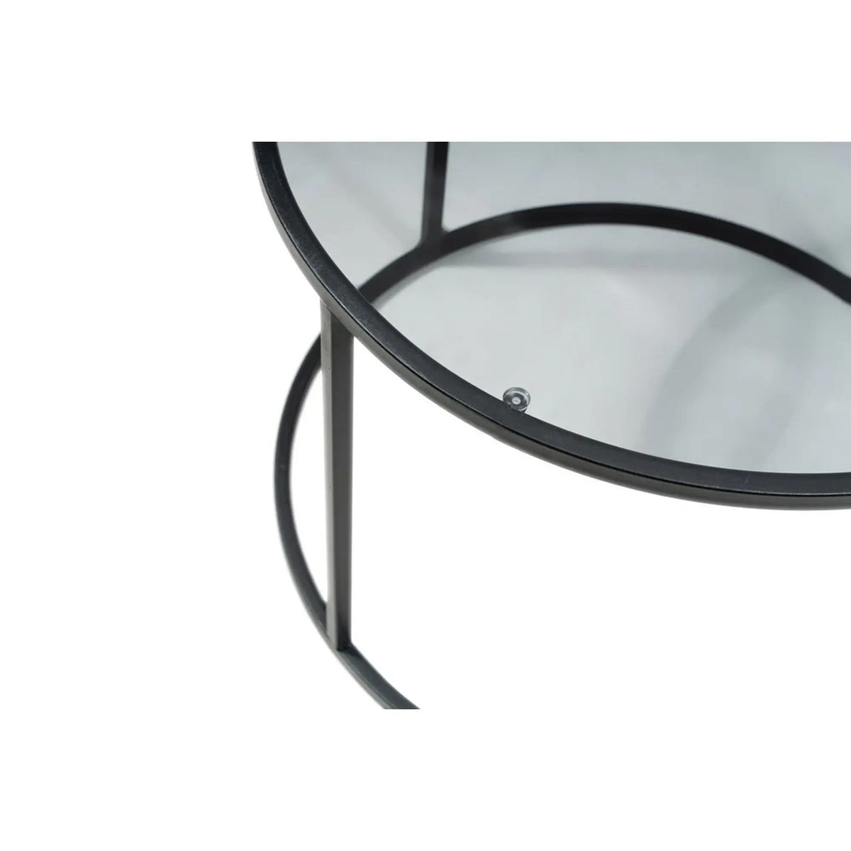 Masuta cafea STARTIS, transparent/negru, sticla/metal, 60x60x45 cm
