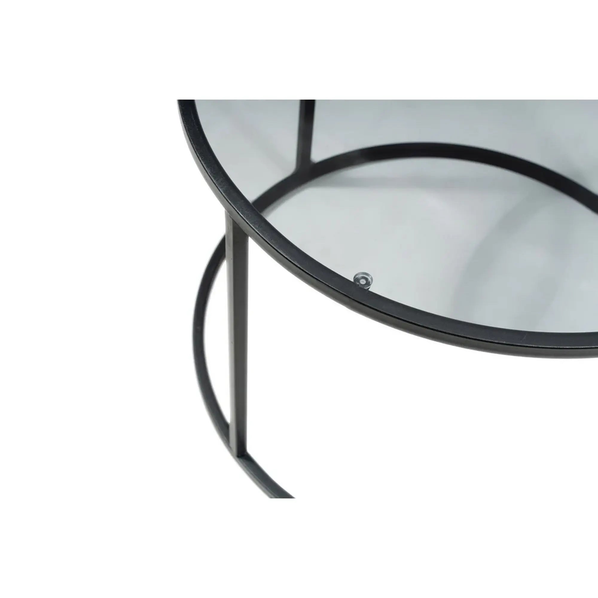 Masuta cafea STARTIS, transparent/negru, sticla/metal, 60x60x45 cm