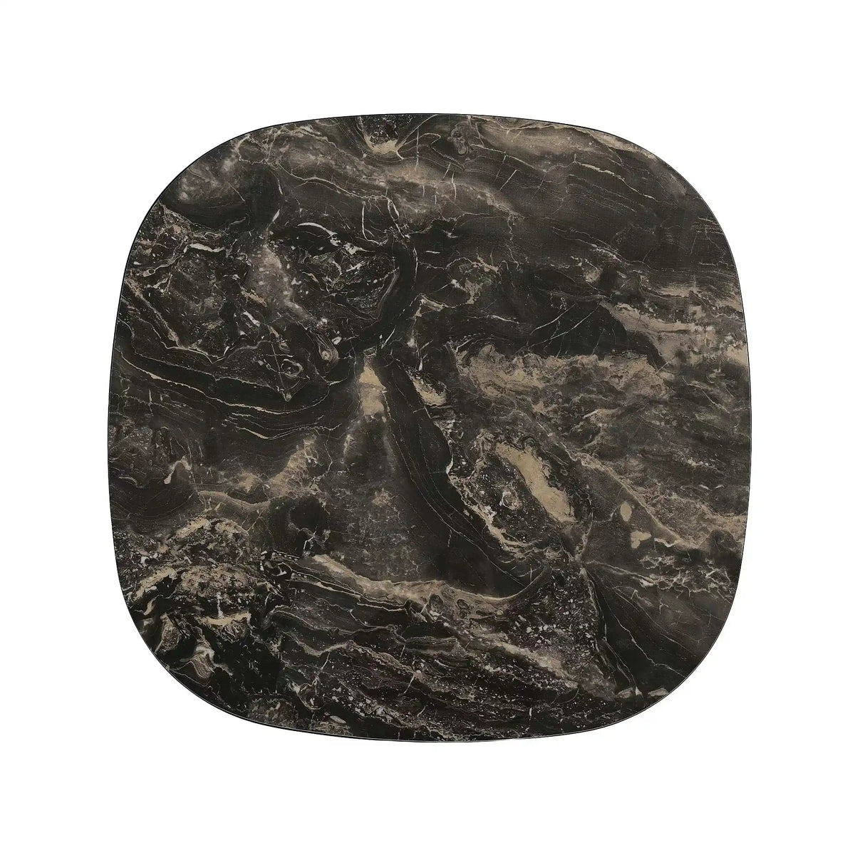 Măsuță cafea STELLA A, negru lucios/cupru, ceramică/metal, 100x100x38 cm