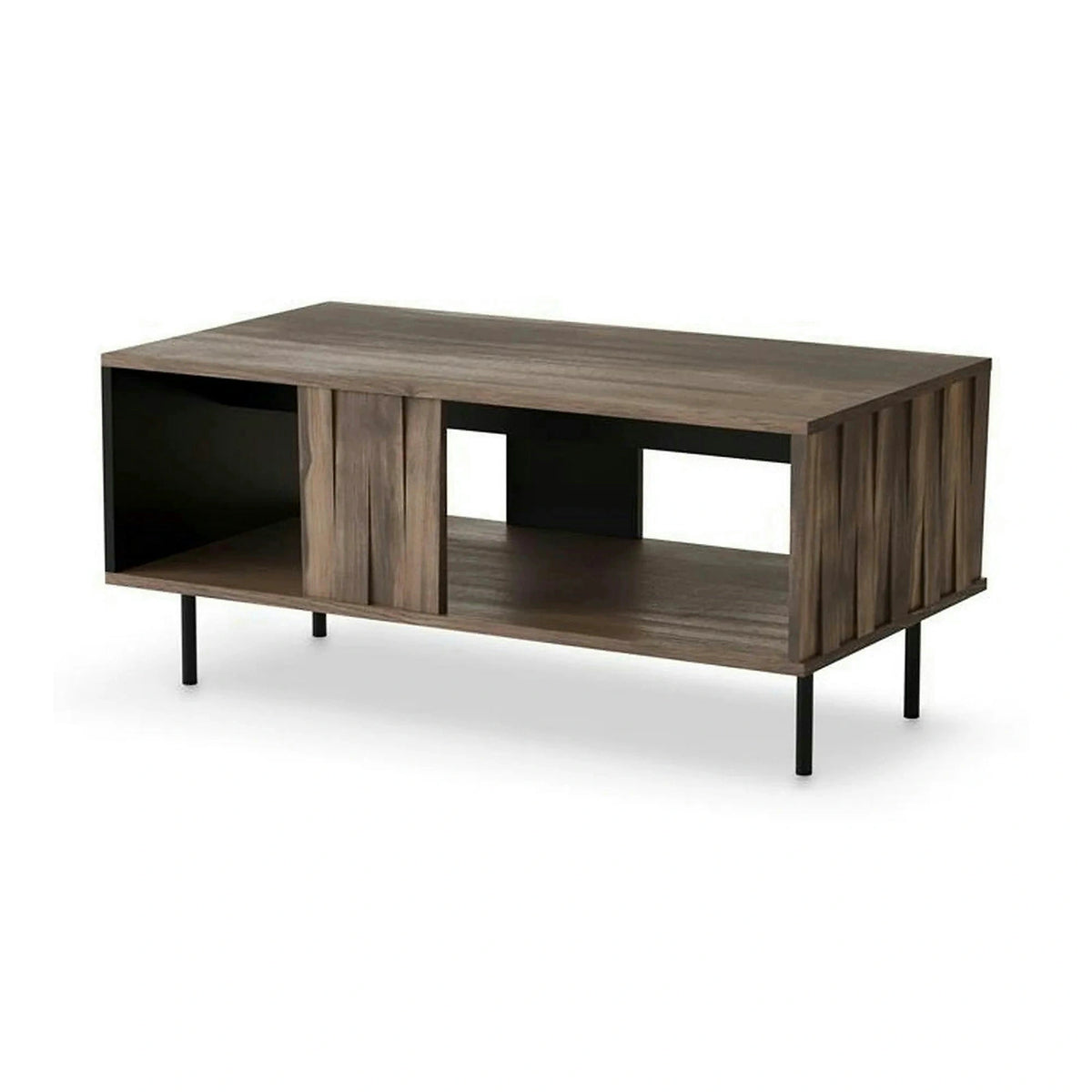 Masuta cafea SWING LAW-1, nuc/negru, PAL laminat/otel, 100x54x45 cm