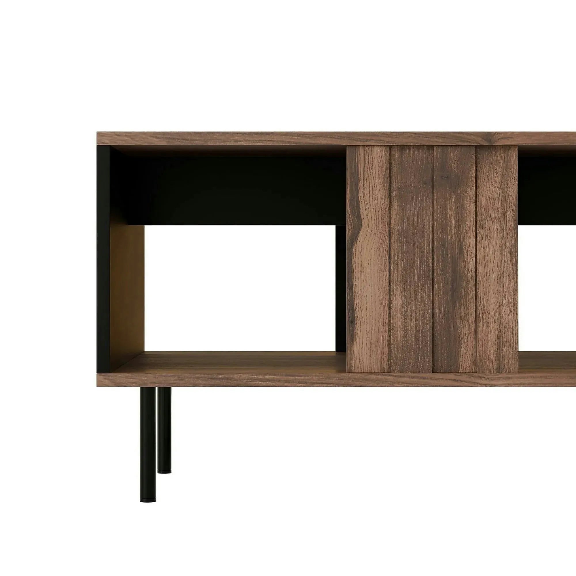 Masuta cafea SWING LAW-1, nuc/negru, PAL laminat/otel, 100x54x45 cm