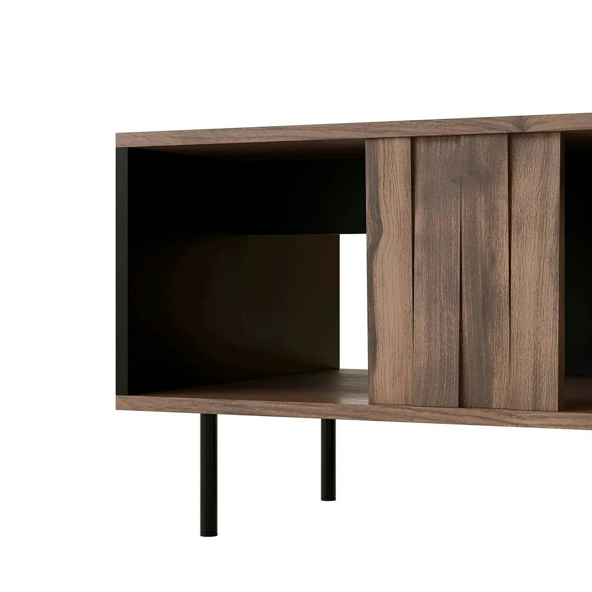 Masuta cafea SWING LAW-1, nuc/negru, PAL laminat/otel, 100x54x45 cm