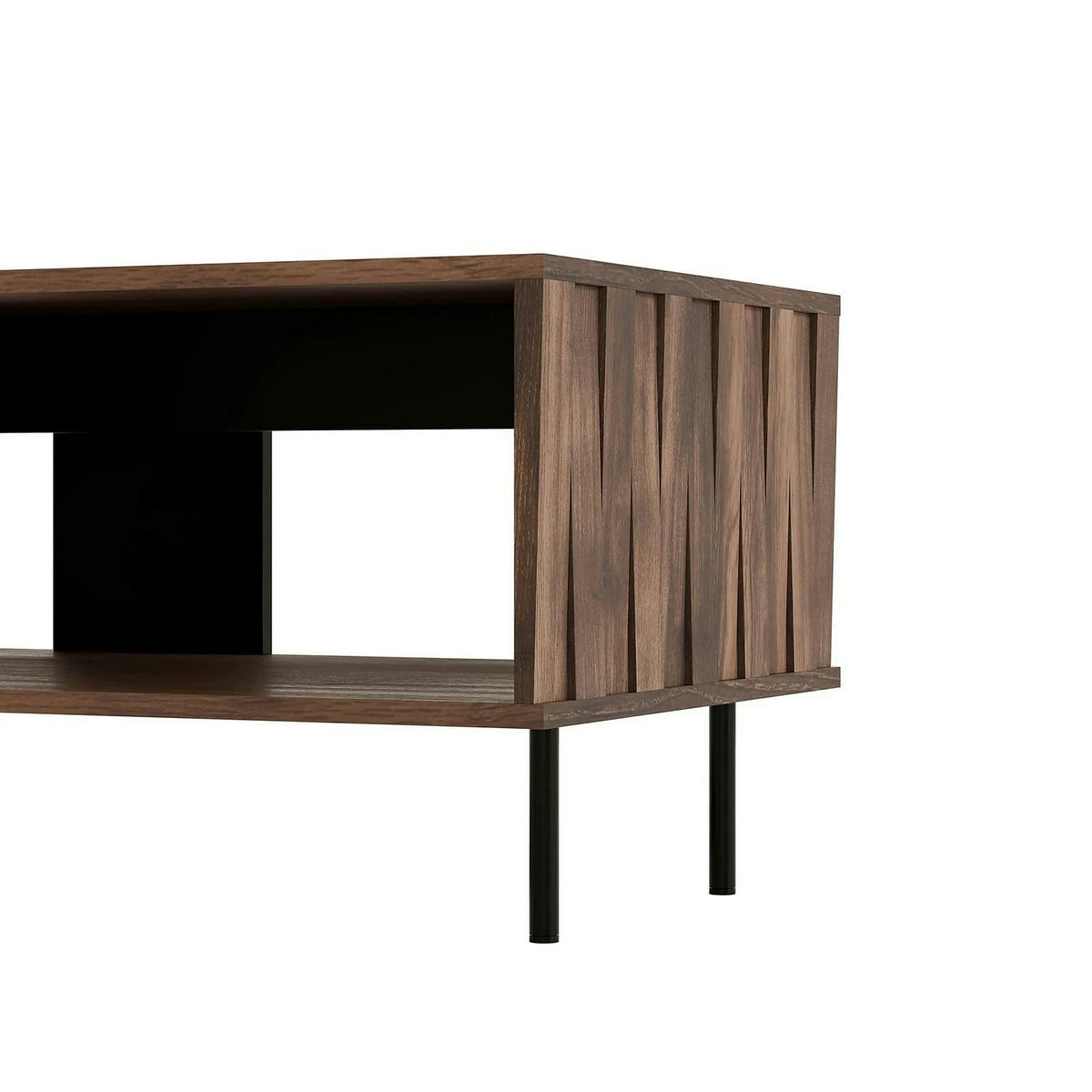 Masuta cafea SWING LAW-1, nuc/negru, PAL laminat/otel, 100x54x45 cm