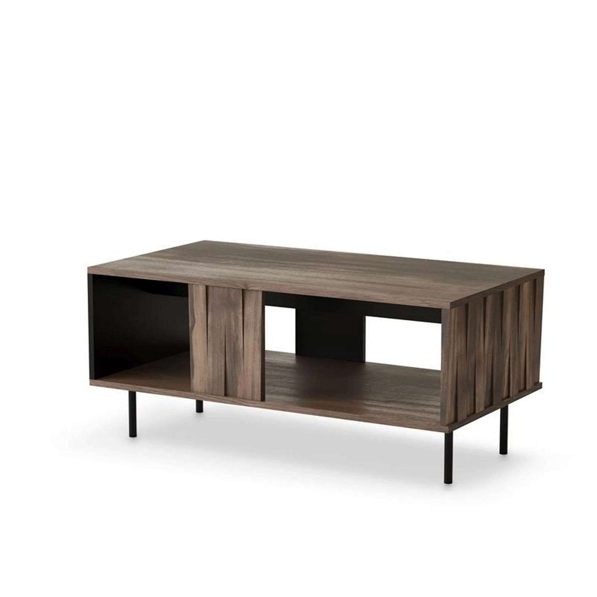 Masuta cafea SWING LAW-1, nuc/negru, PAL laminat/otel, 100x54x45 cm