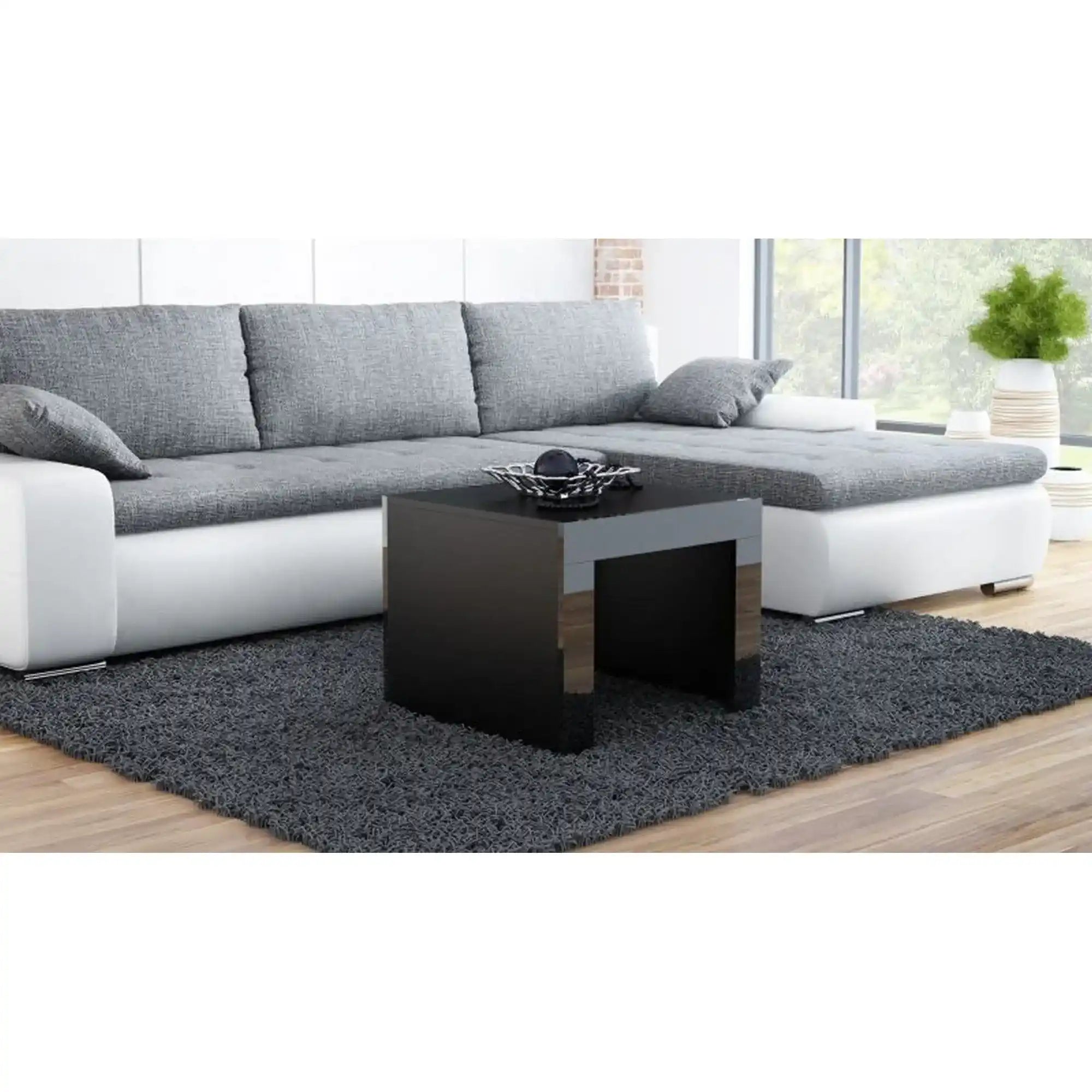 Masuta cafea TESS, negru, PAL laminat, 60x60x50 cm