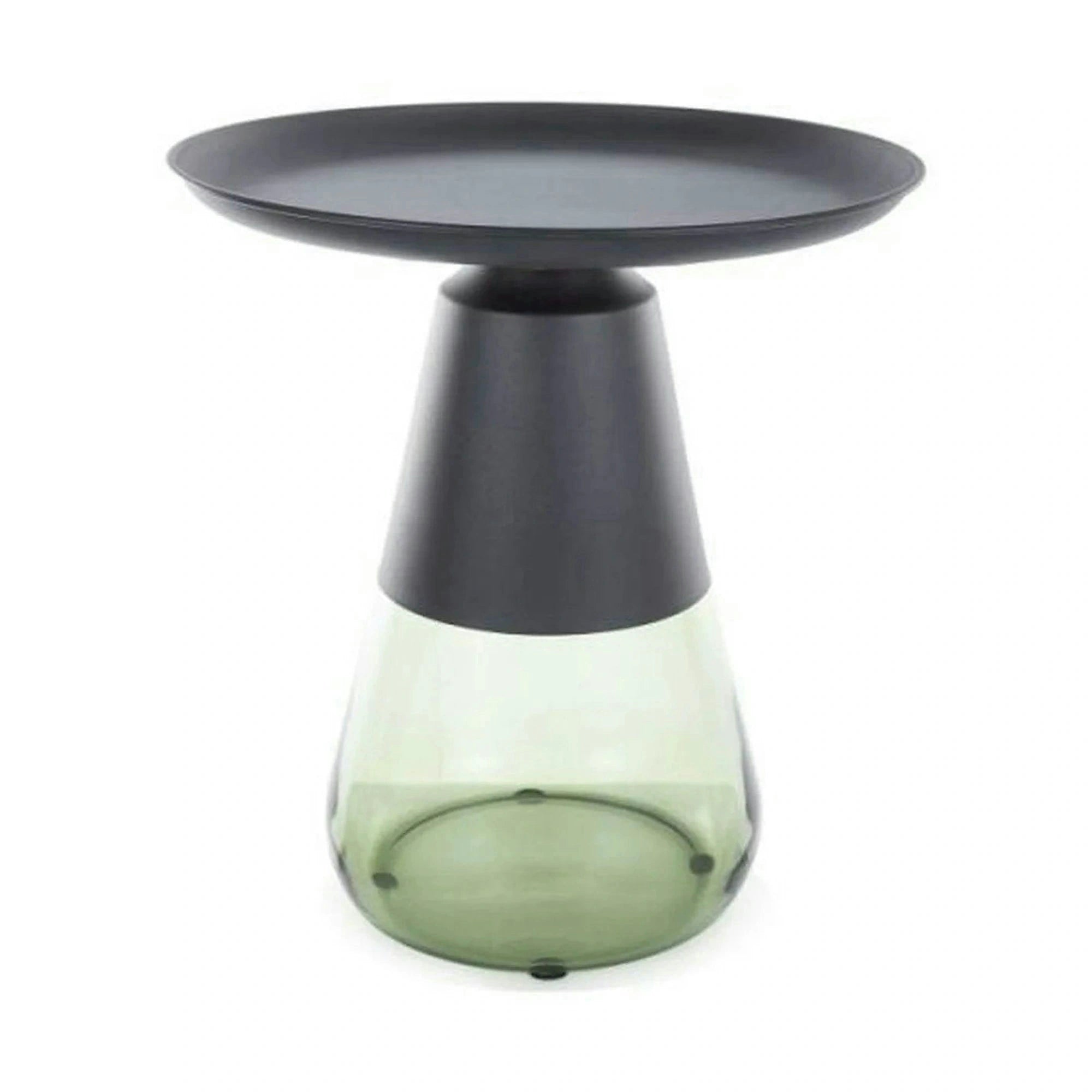 Masuta cafea TIFFANY A BLACK, verde/negru, metal/sticla, 50x52 cm