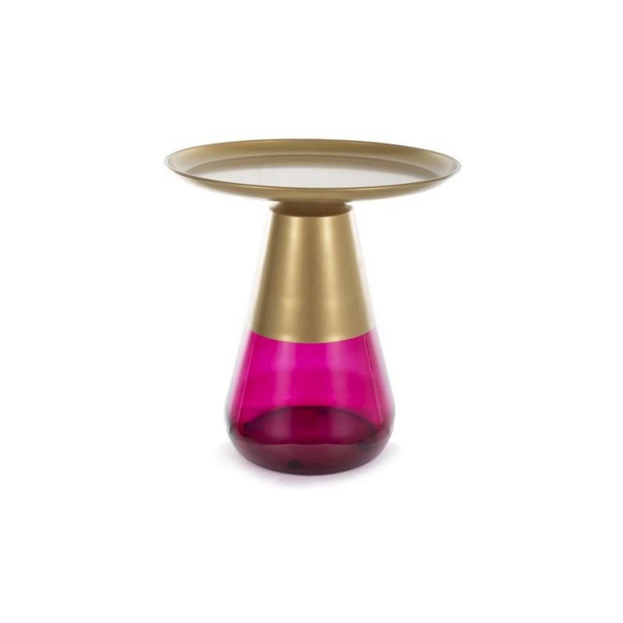 Masuta cafea TIFFANY A GOLD, roz/auriu, metal/sticla, 50x52 cm