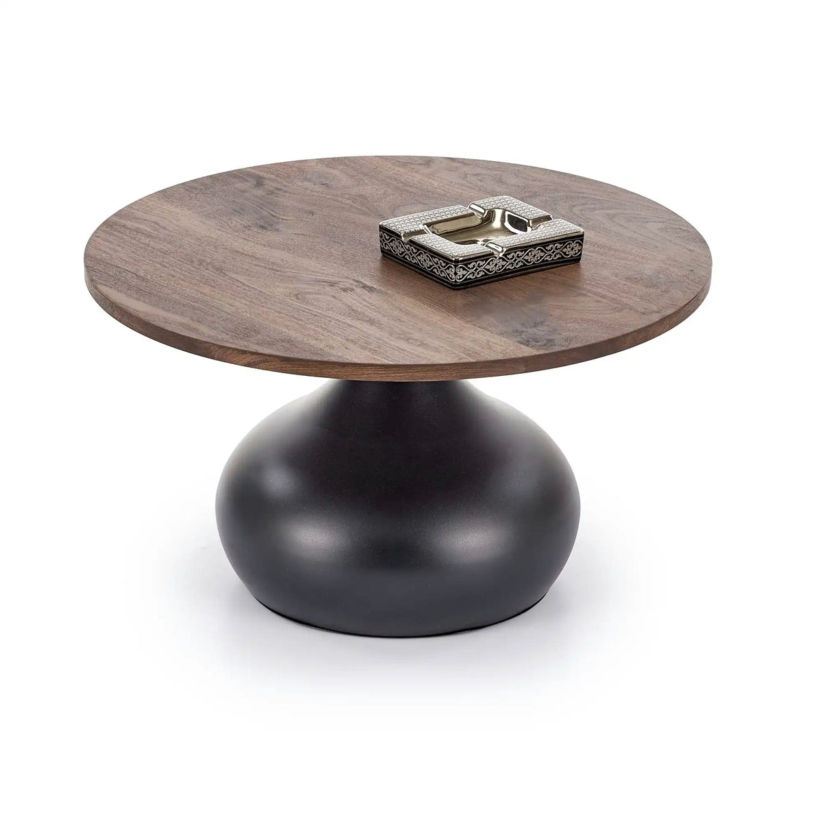Masuta cafea TIMOR, nuc/negru, 70x42 cm