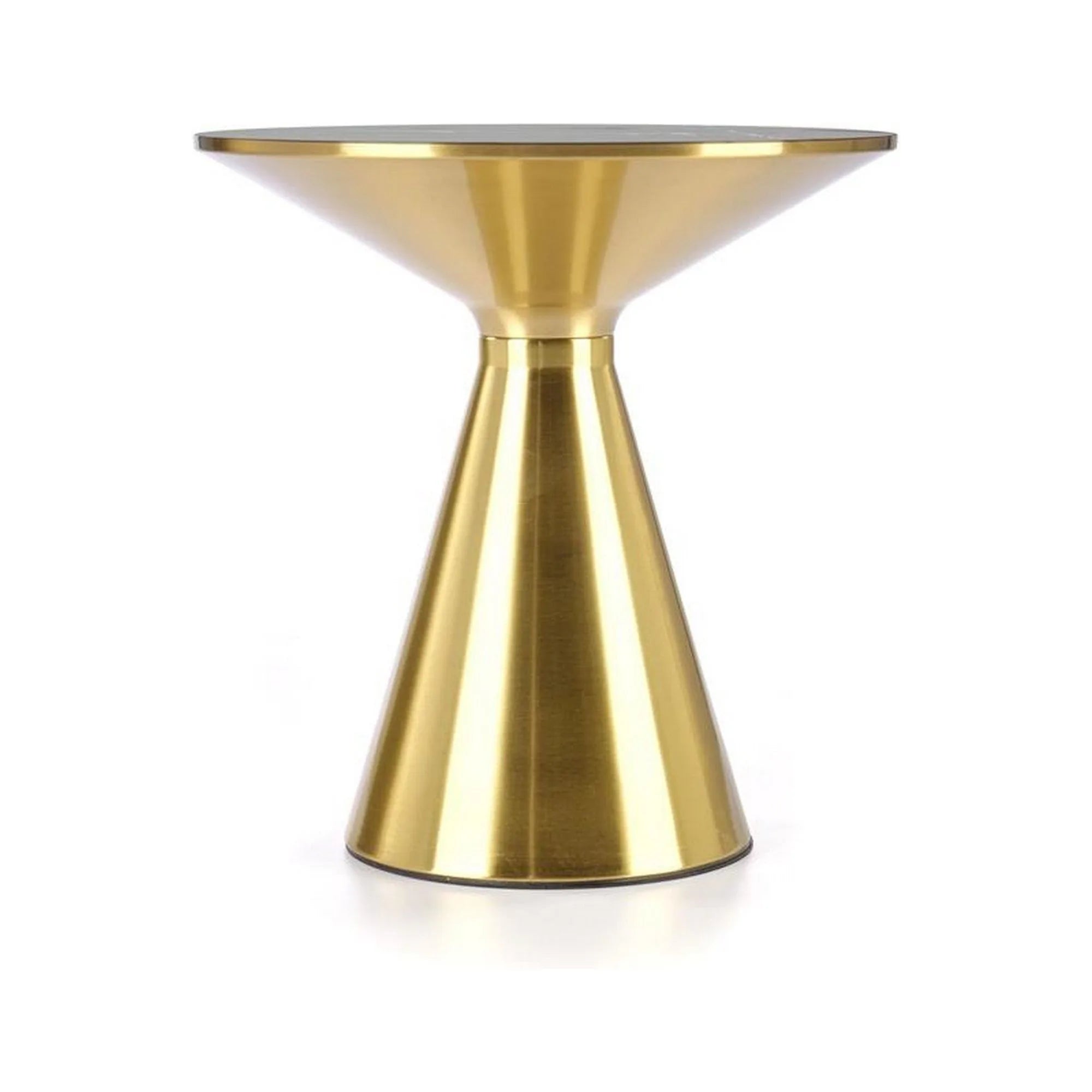 Masuta cafea TRIBECA, negru/auriu, ceramica/otel, 50x50x52 cm