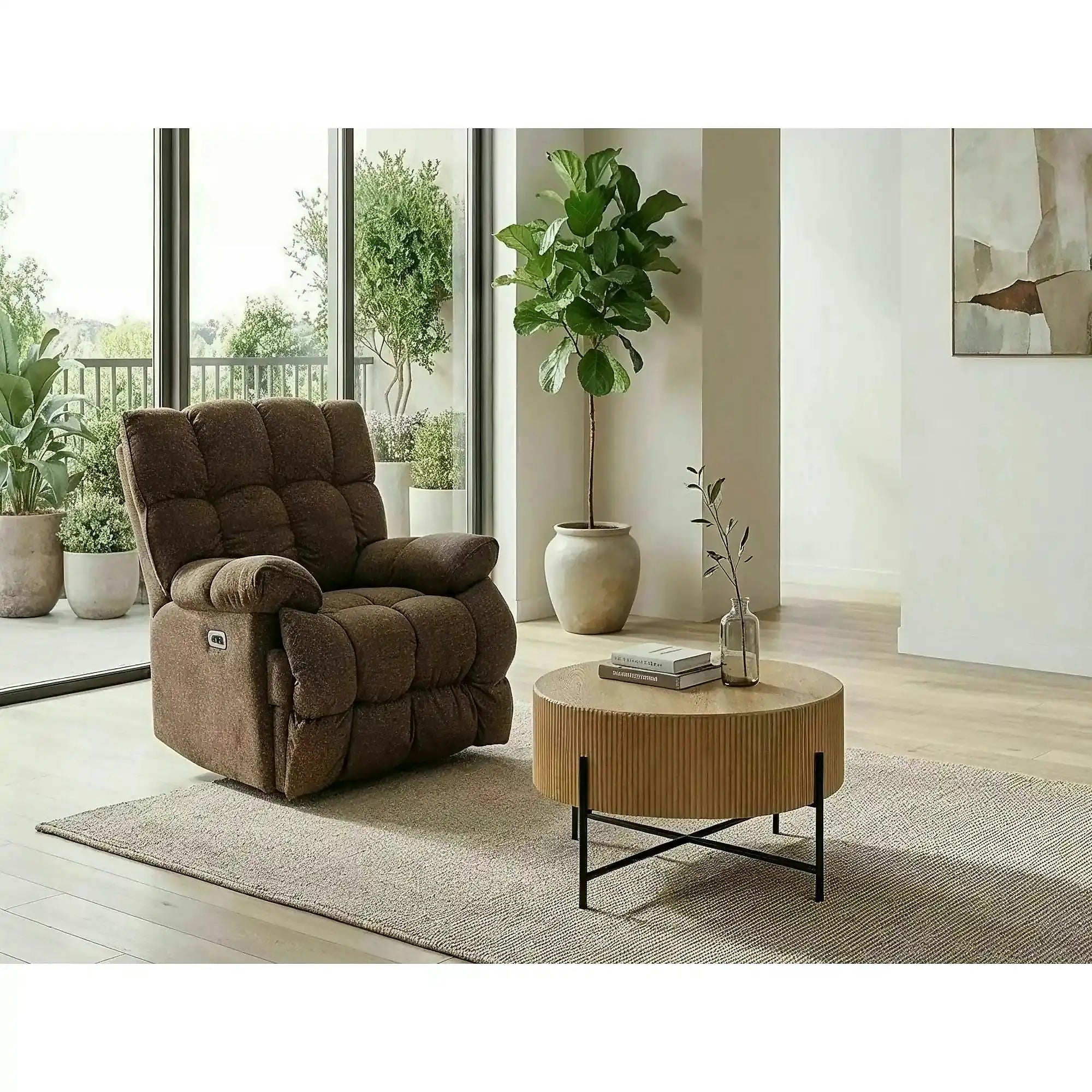 Măsuță cafea TUCA, stejar/negru mat, furnir/metal/MDF, 80x80x40 cm