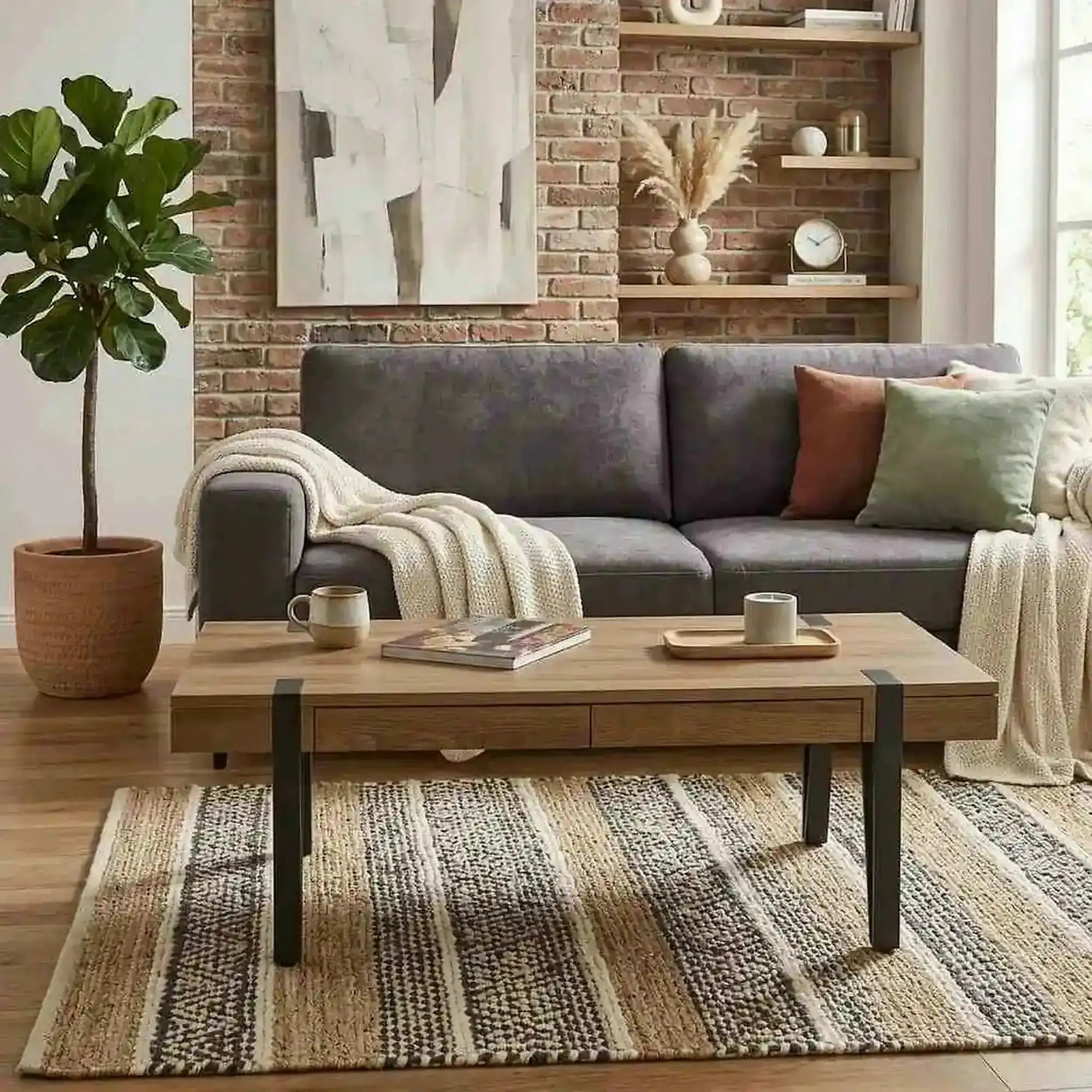Masuta cafea TULUZA, nuc miere, 120x55x41 cm