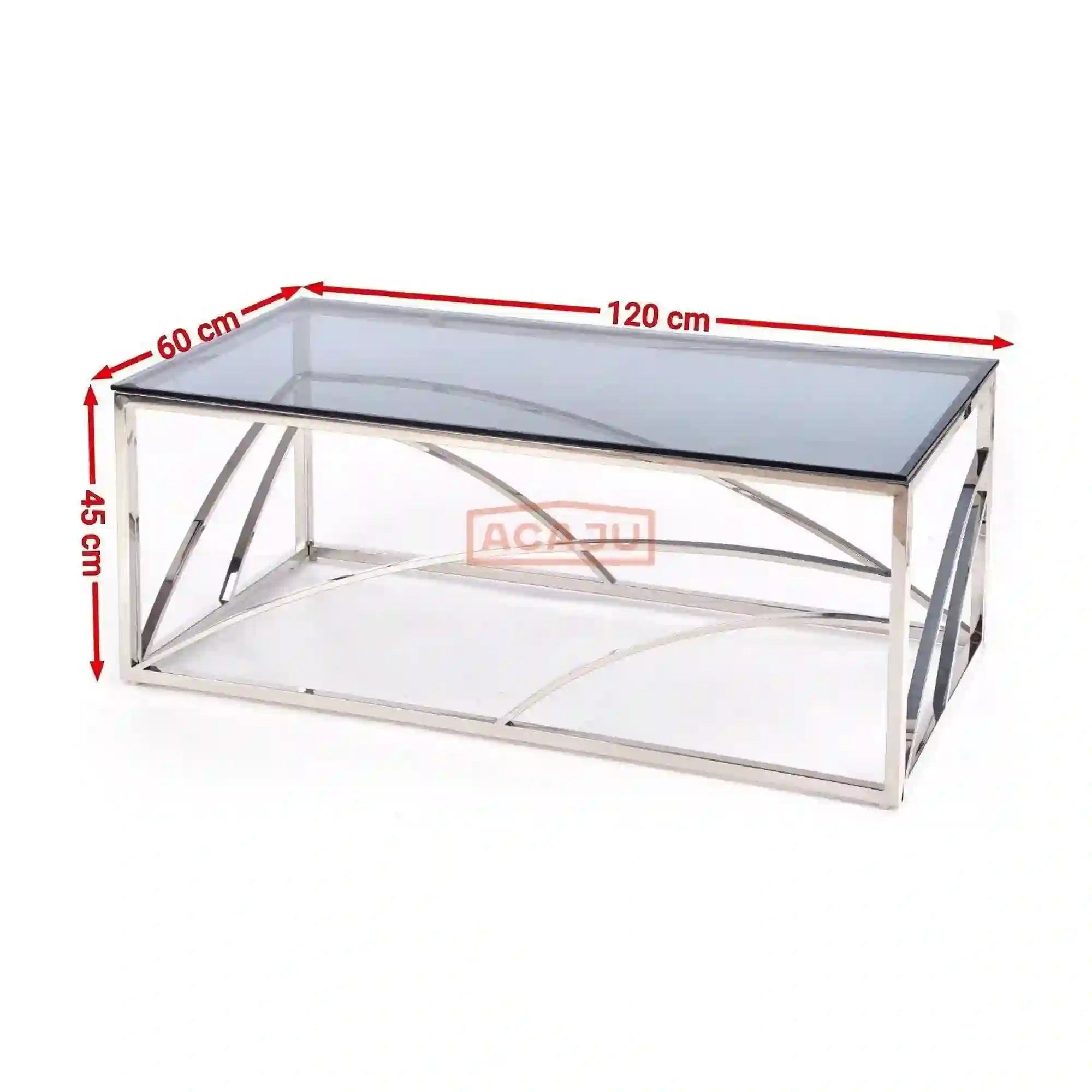 Masuta cafea Universe, transparent/auriu, sticla/otel, 120x60x45 cm