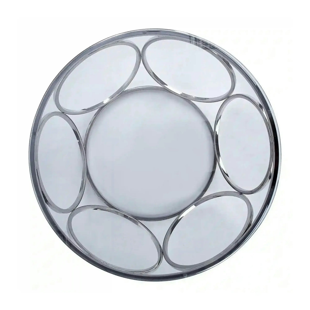 Masuta cafea VENUS argintiu/transparent, sticla/otel, 80x44 cm
