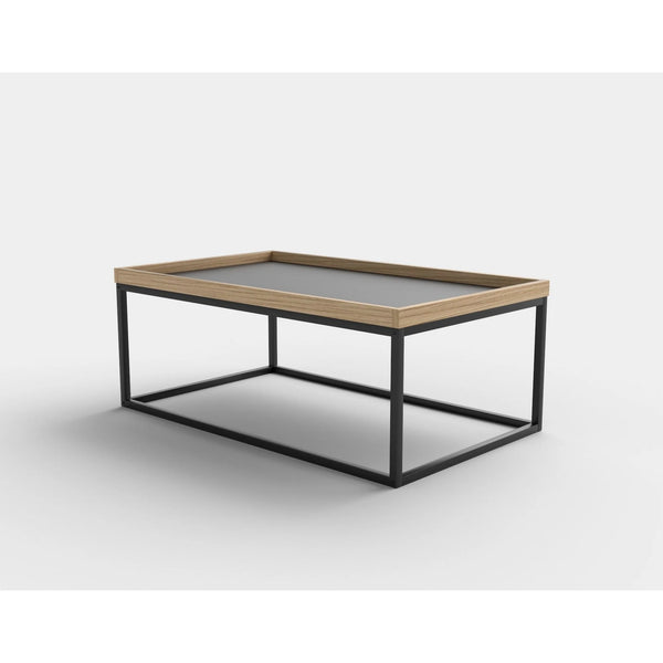 Masuta cafea VESPA, stejar/negru, PAL melaminat/otel, 100x60x39 cm