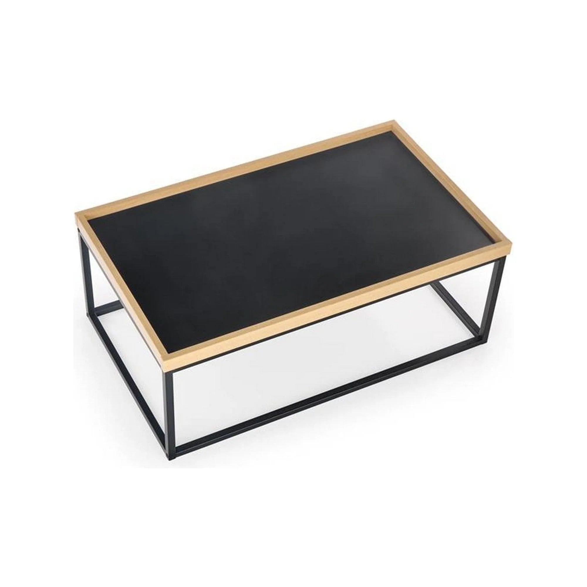 Masuta cafea VESPA, stejar/negru, PAL melaminat/otel, 100x60x39 cm