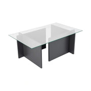 Masuta cafea VETRINO, gri antracit/transparent, sticla/PAL, 105x65x40 cm