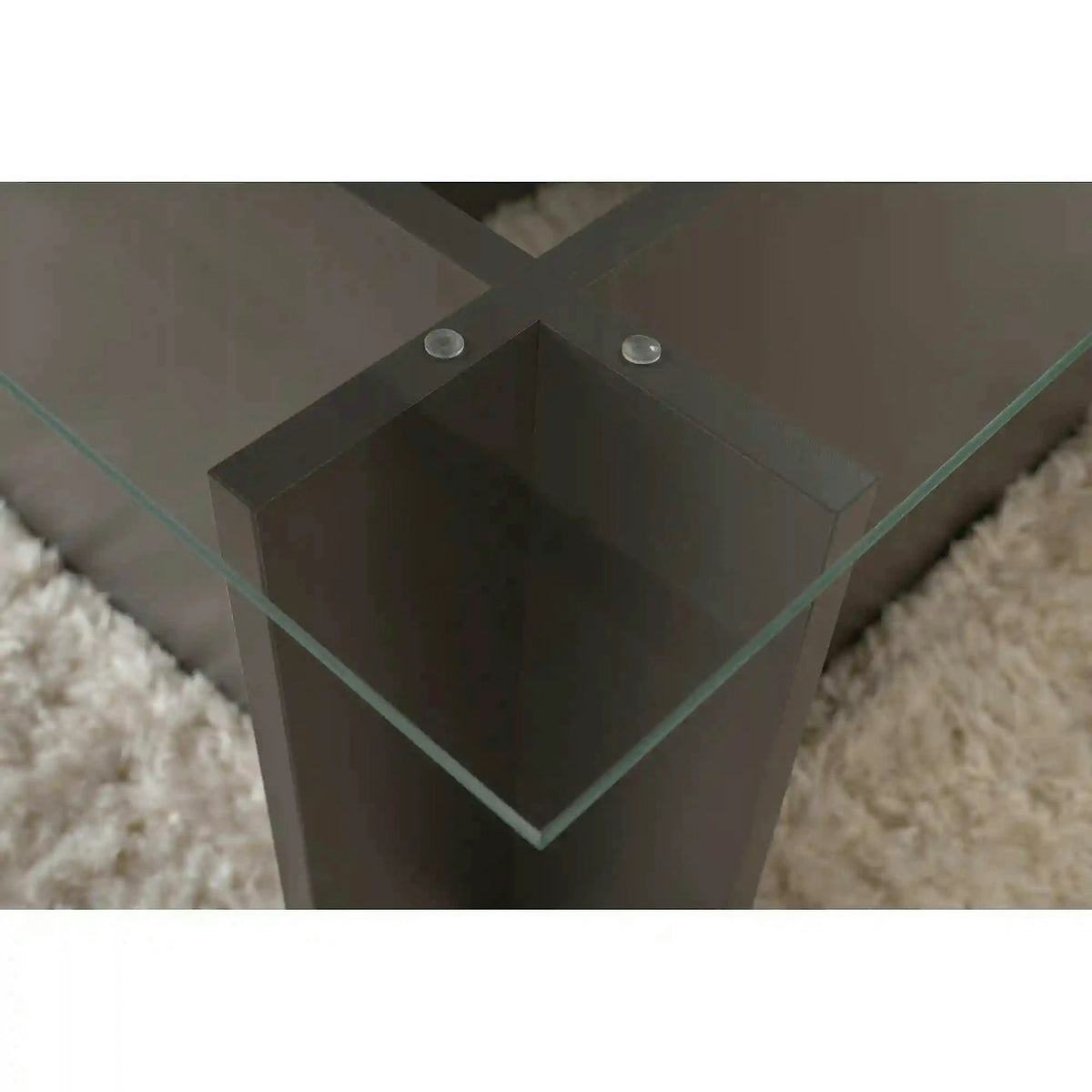 Masuta cafea VETRINO, gri antracit/transparent, sticla/PAL, 105x65x40 cm