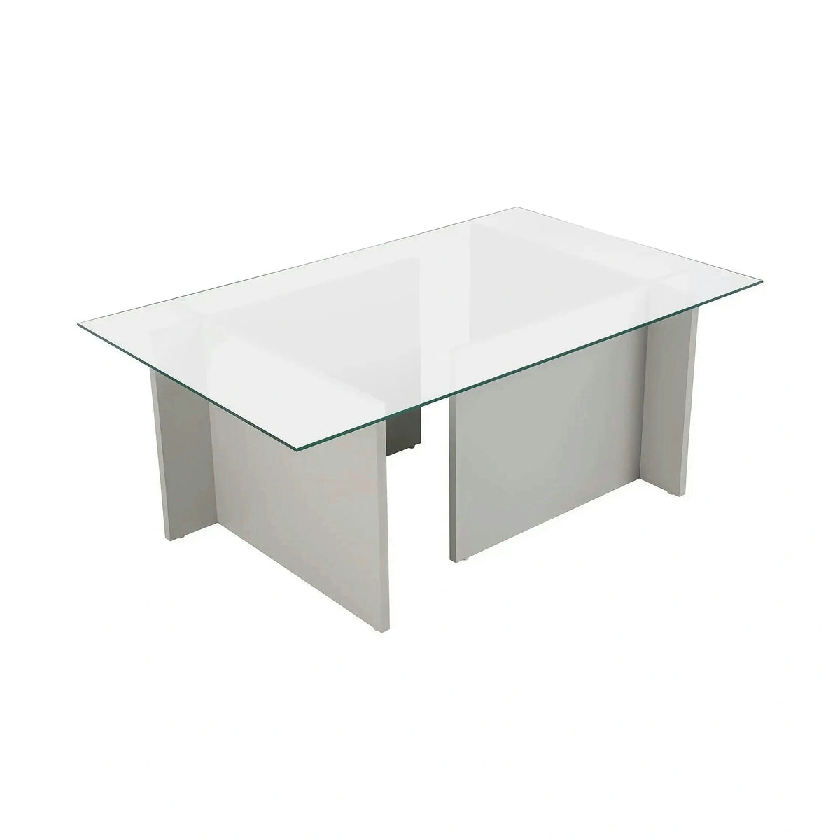 Masuta cafea VETRINO, gri/transparent, sticla/PAL, 105x65x40 cm