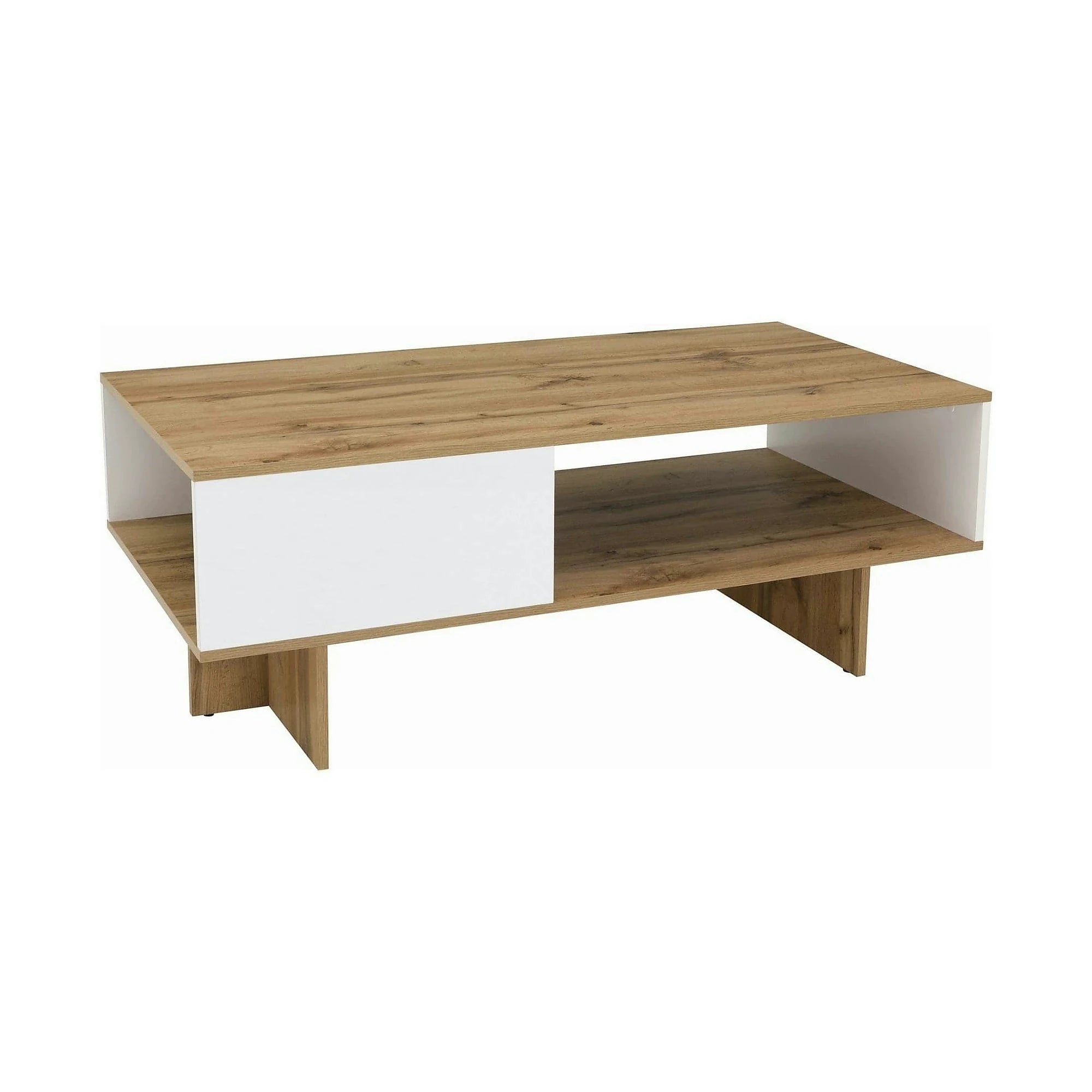 Masuta cafea Zele, stejar wotan/alb, PAL, 120X60X46 cm