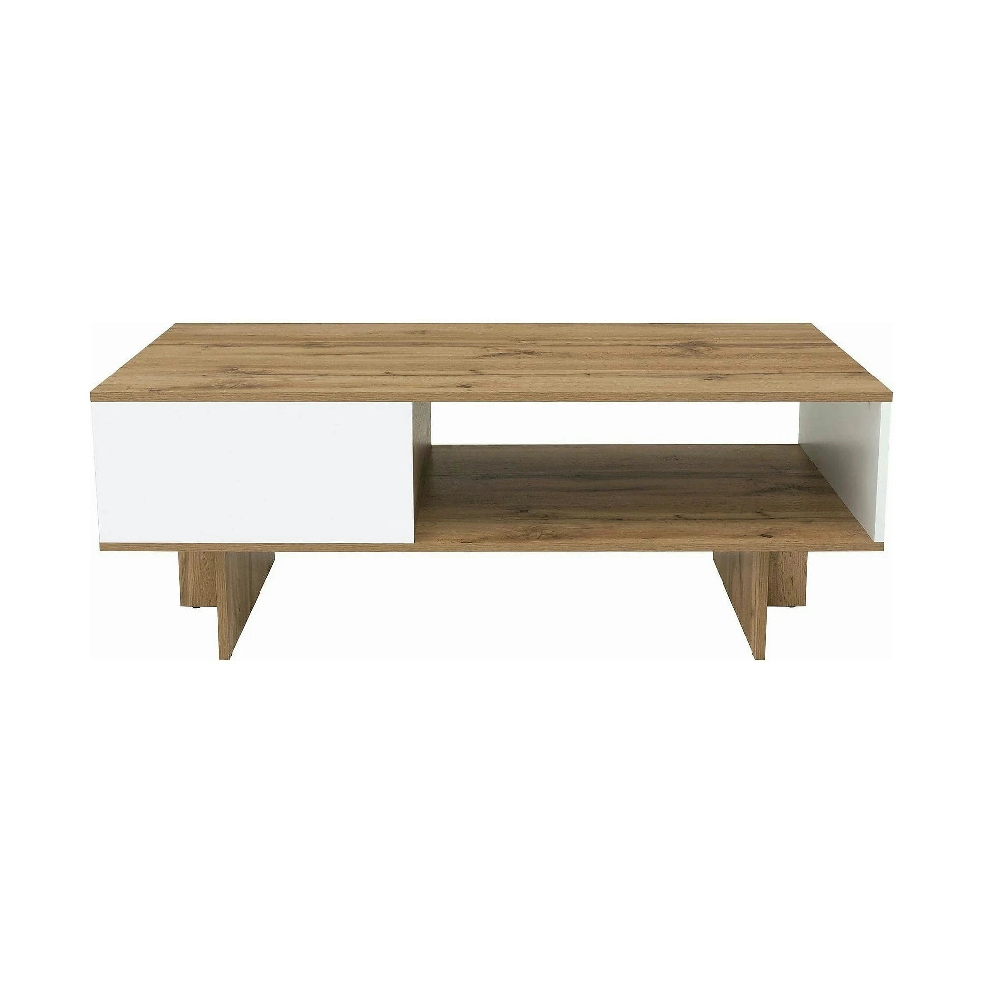 Masuta cafea Zele, stejar wotan/alb, PAL, 120X60X46 cm
