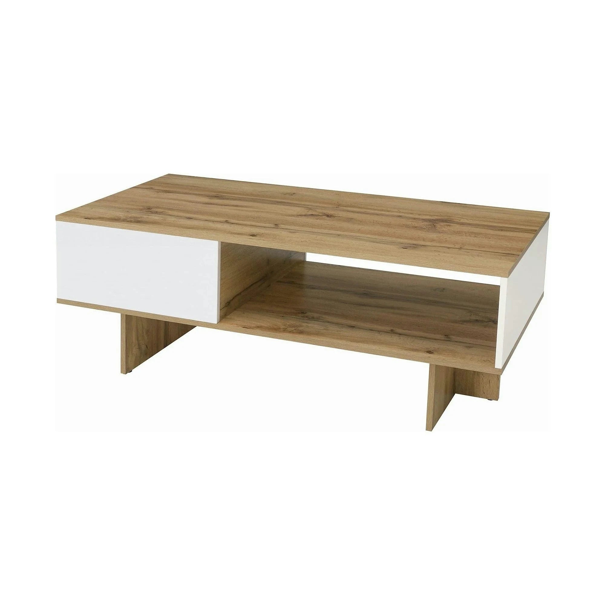 Masuta cafea Zele, stejar wotan/alb, PAL, 120X60X46 cm