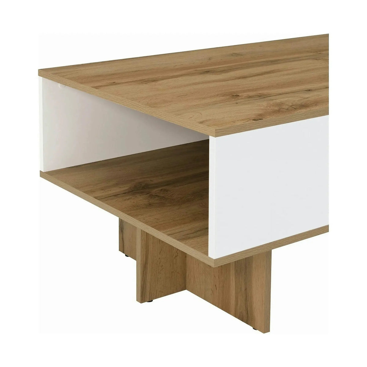 Masuta cafea Zele, stejar wotan/alb, PAL, 120X60X46 cm