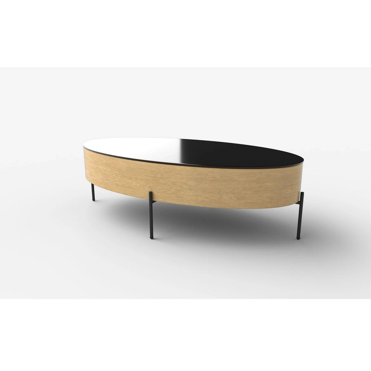 Masuta cafea ZENGA stejar auriu/negru, 120x60x37 cm