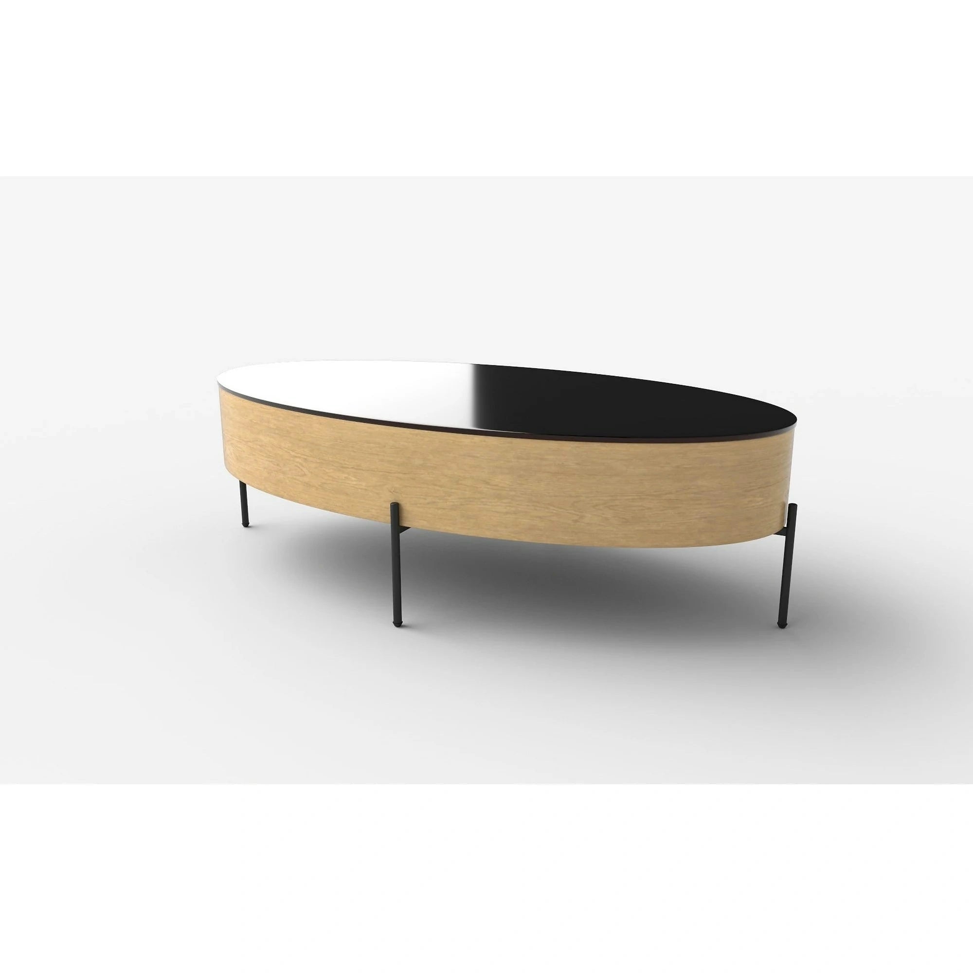 Masuta cafea ZENGA stejar auriu/negru, 120x60x37 cm