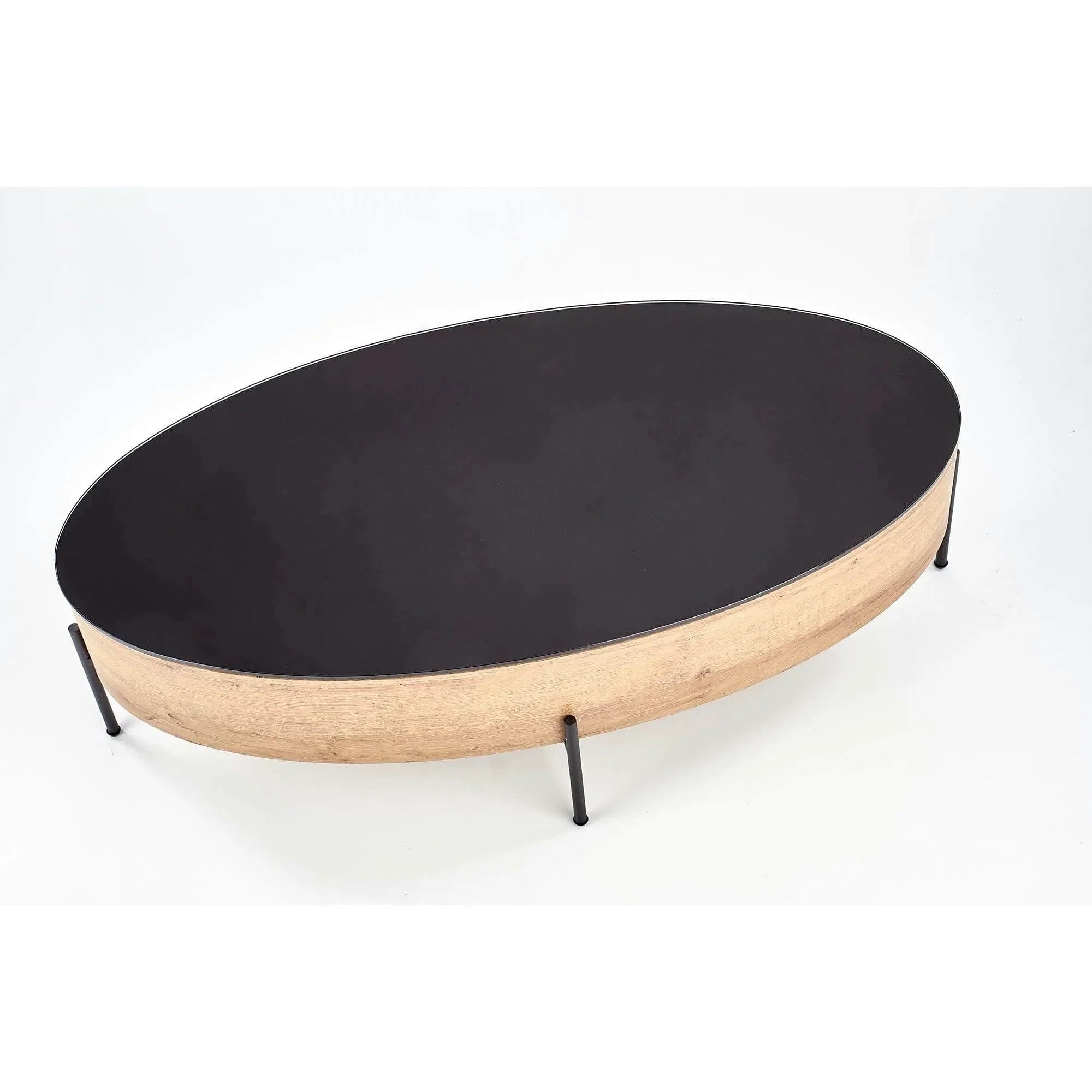 Masuta cafea ZENGA stejar auriu/negru, 120x60x37 cm