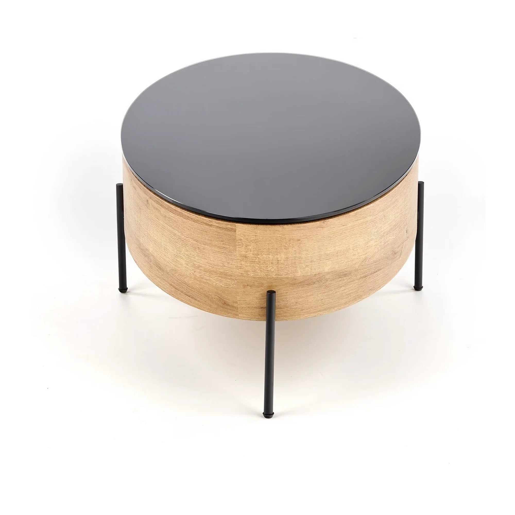 Masuta cafea ZENGA stejar auriu/negru, 120x60x37 cm