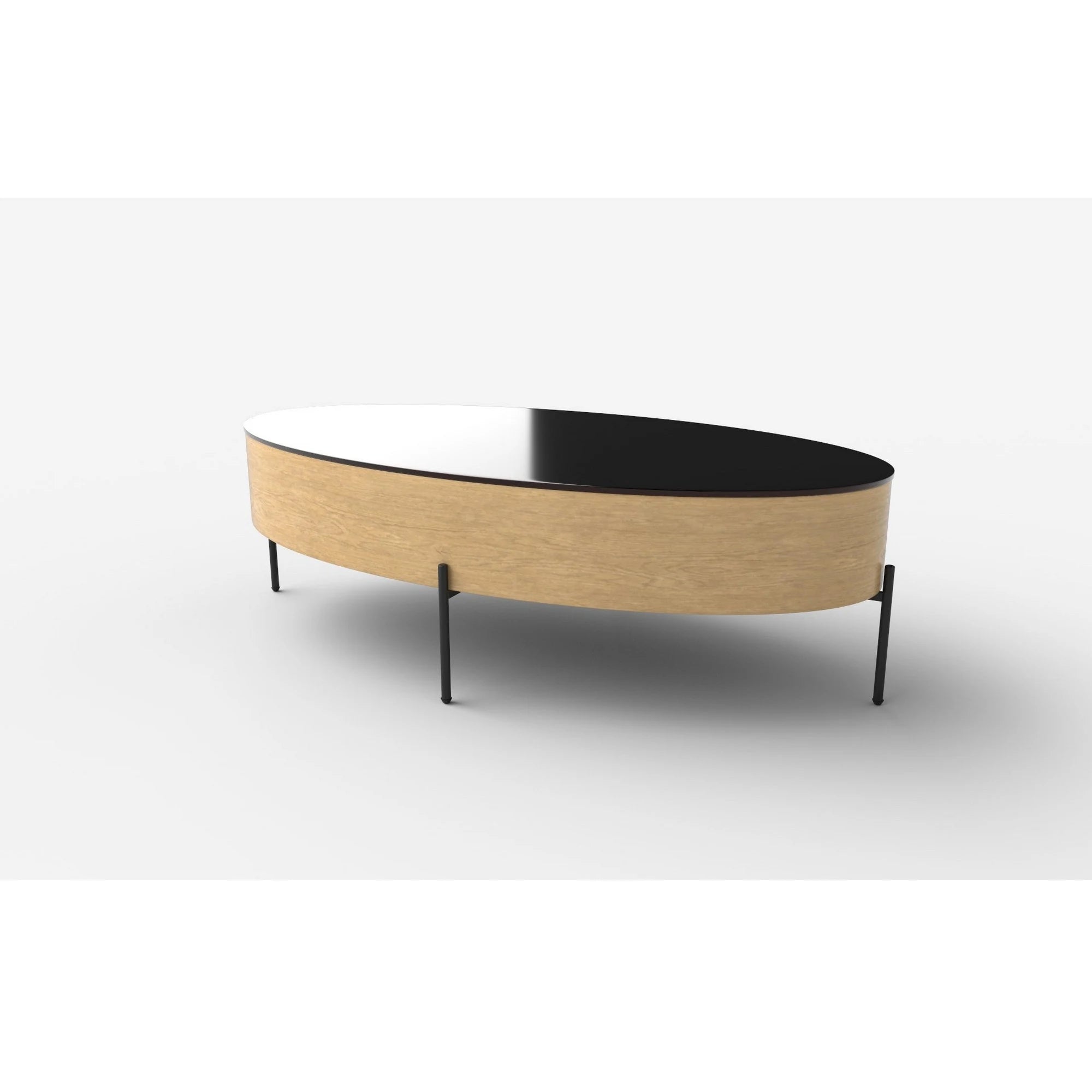 Masuta cafea ZENGA stejar auriu/negru, 120x60x37 cm