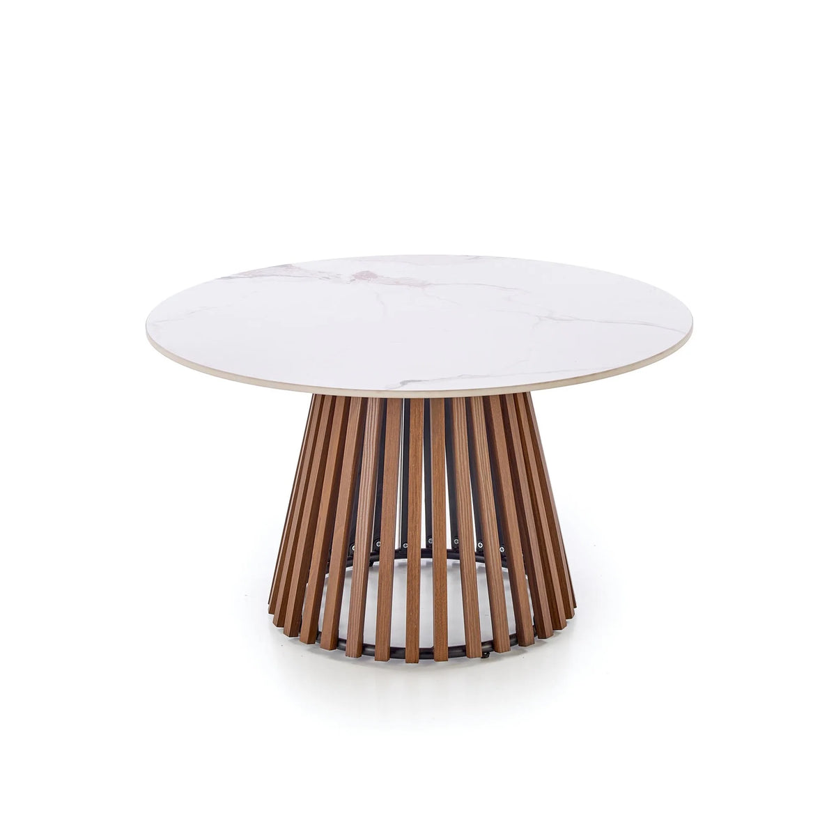 Masuta cafea MDF CARINA, bej cu efect de marmura/nuc, 80x46 cm