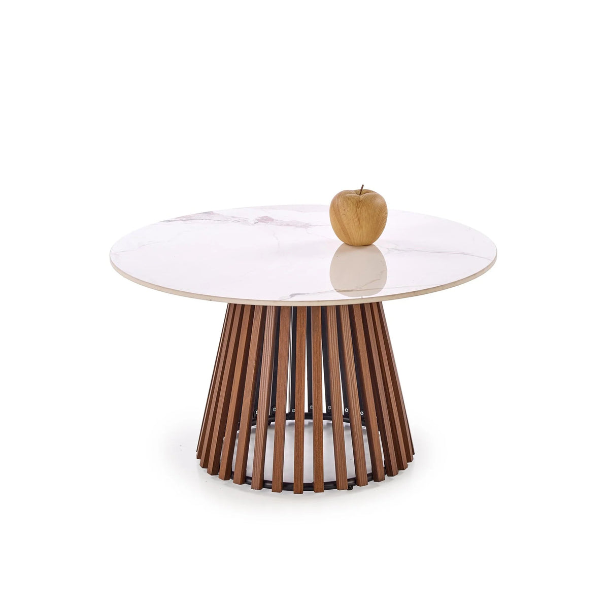 Masuta cafea MDF CARINA, bej cu efect de marmura/nuc, 80x46 cm