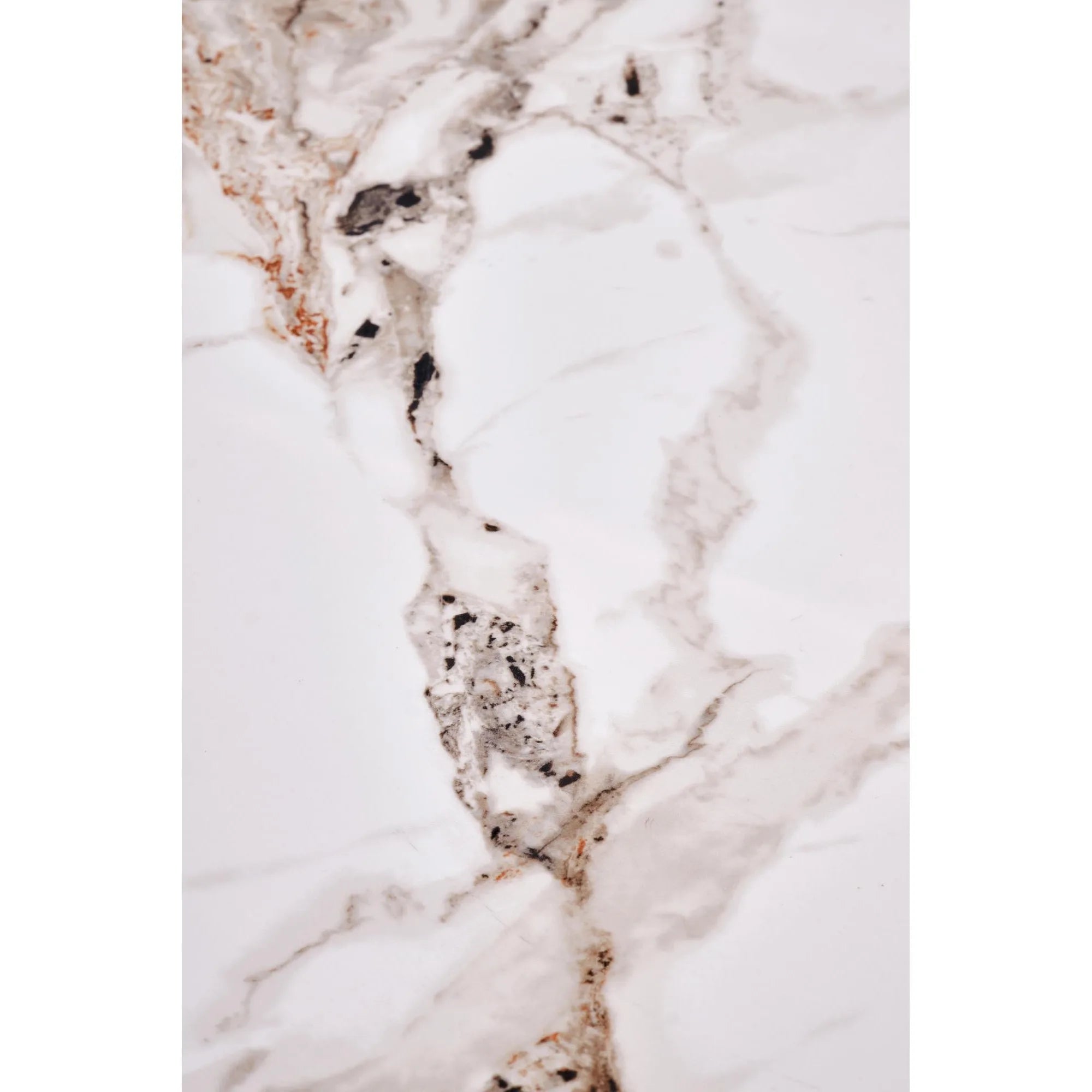 Masuta CARINA, bej cu efect de marmura/nuc, piatra sinterizata, 80x46 cm