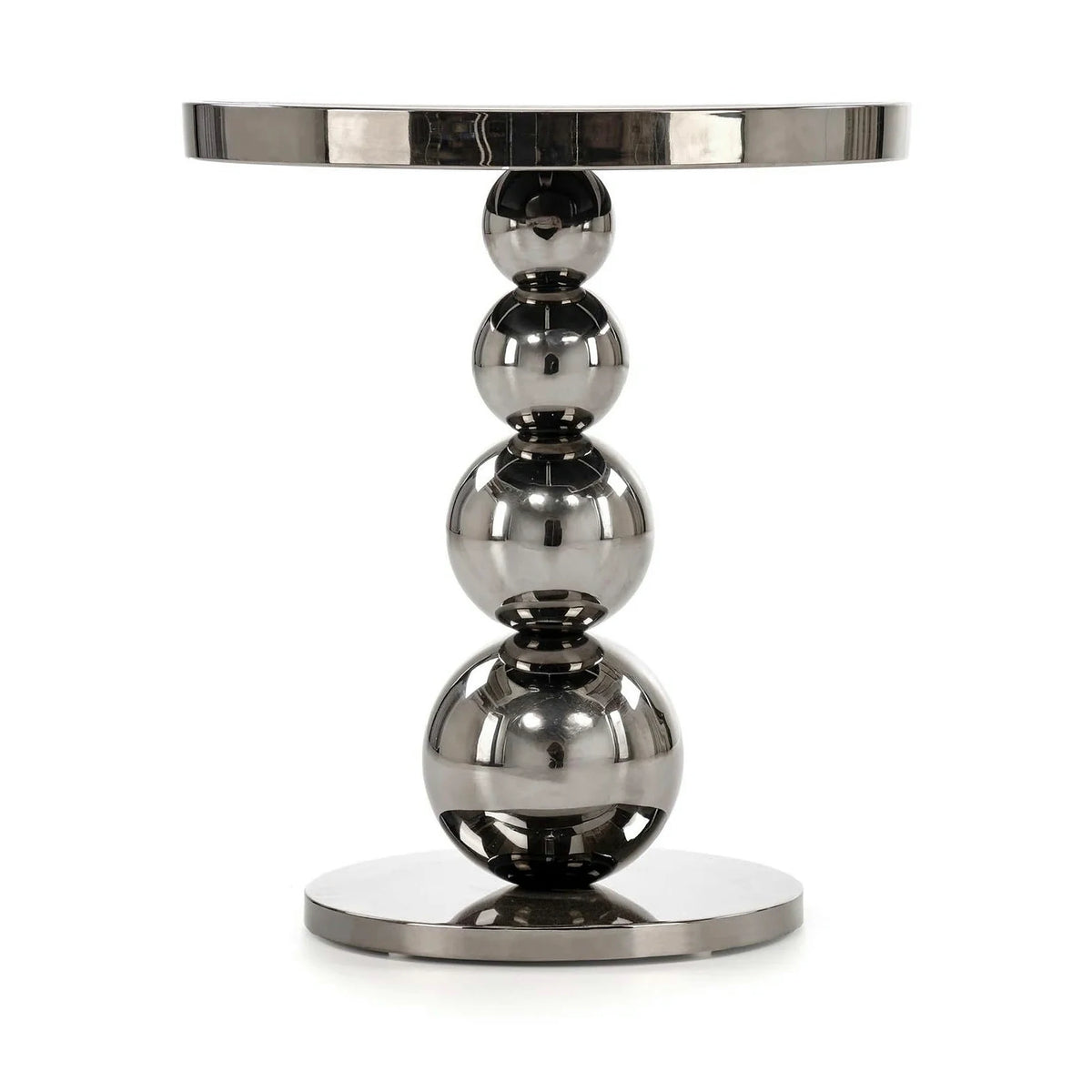 Masuta CARLA, negru/argintiu, sticla/metal, 40x46 cm