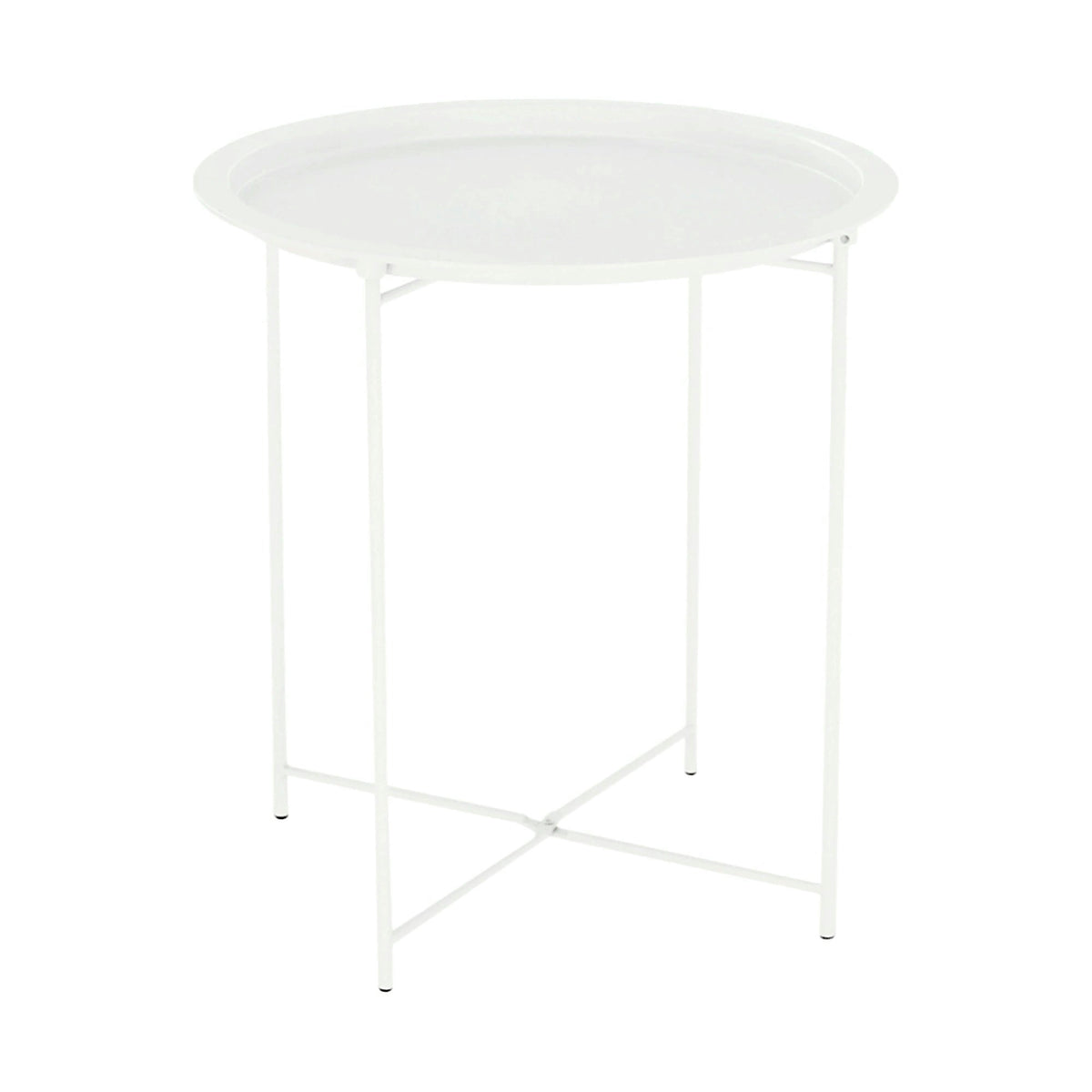Masuta cu tava detasabila RENDER, alb, metal, 47x47x50 cm