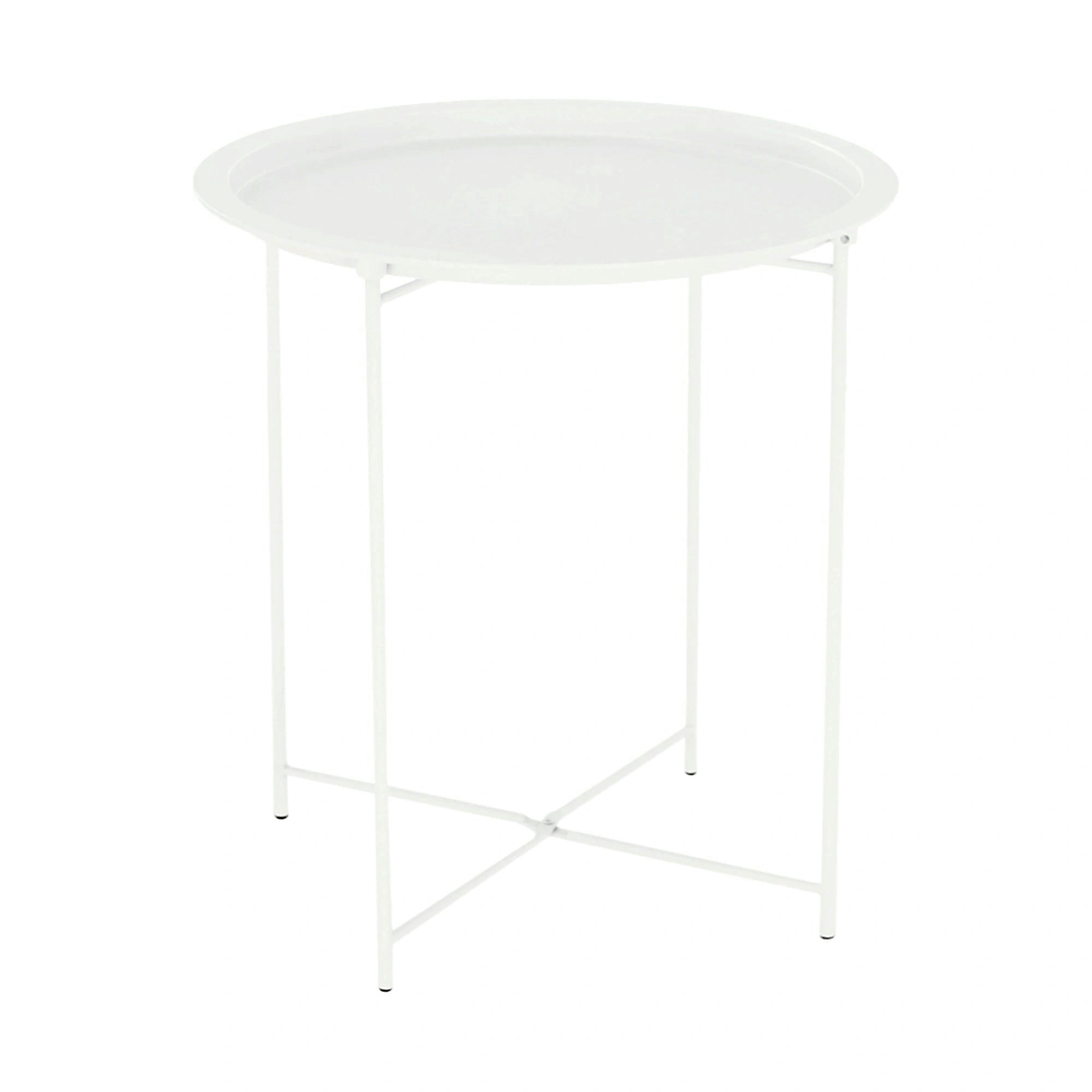 Masuta cu tava detasabila RENDER, alb, metal, 47x47x50 cm