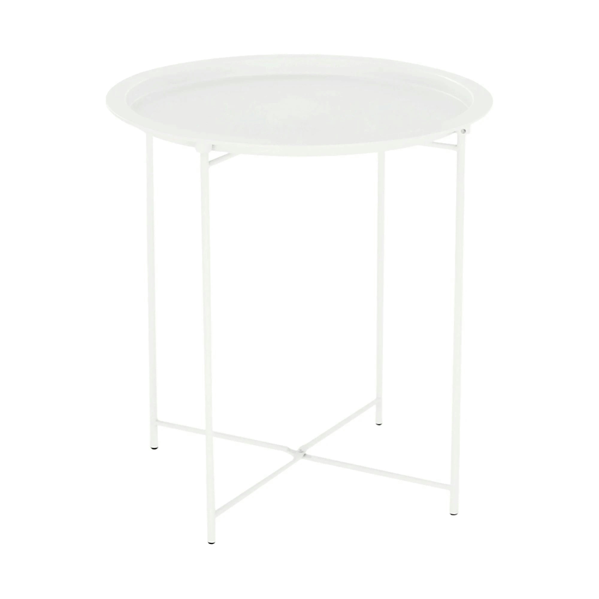 Masuta cu tava detasabila RENDER, alb, metal, 47x47x50 cm