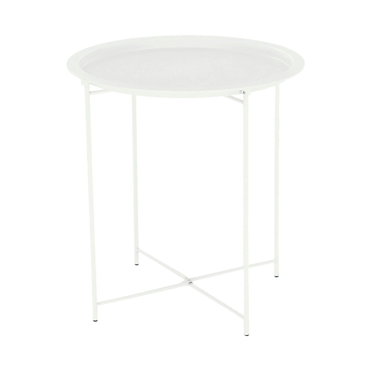 Masuta cu tava detasabila RENDER, alb, metal, 47x47x50 cm
