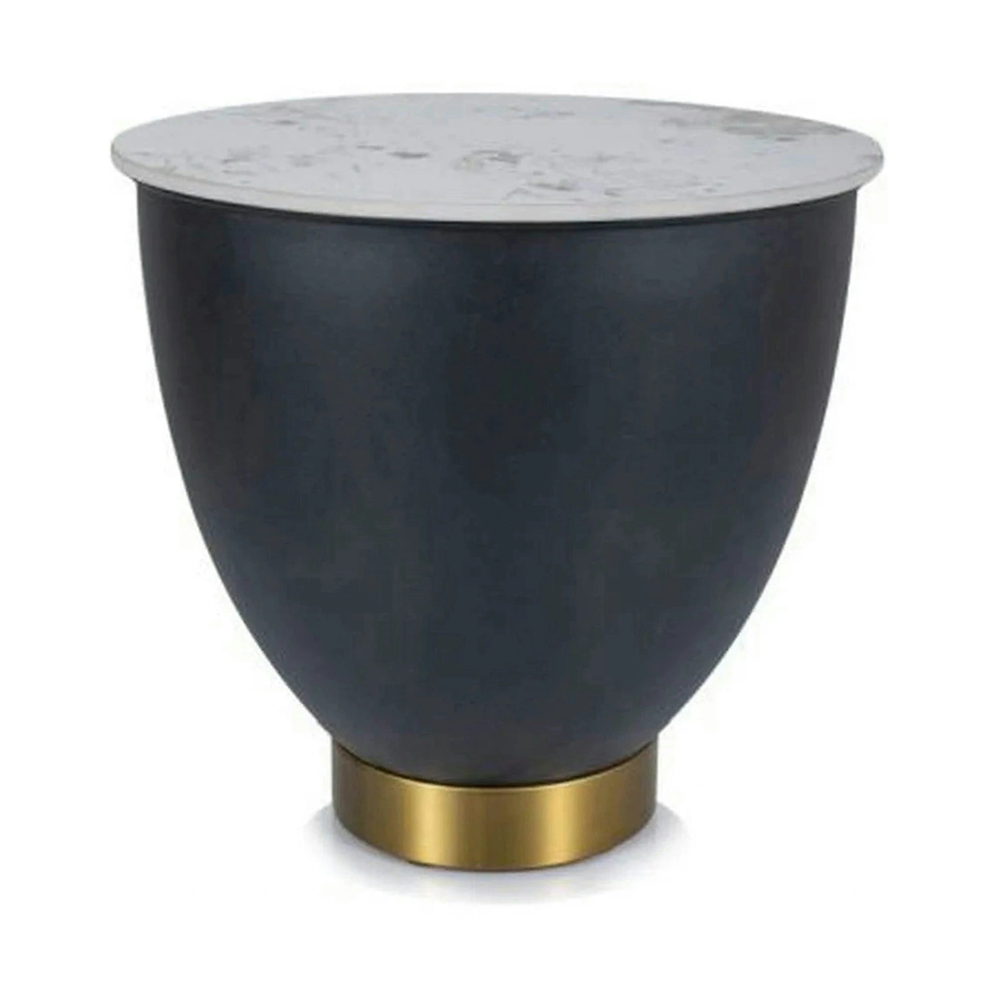 Masuta CYPRUS B, negru/auriu/alb, ceramica/metal, 48x48x45 cm
